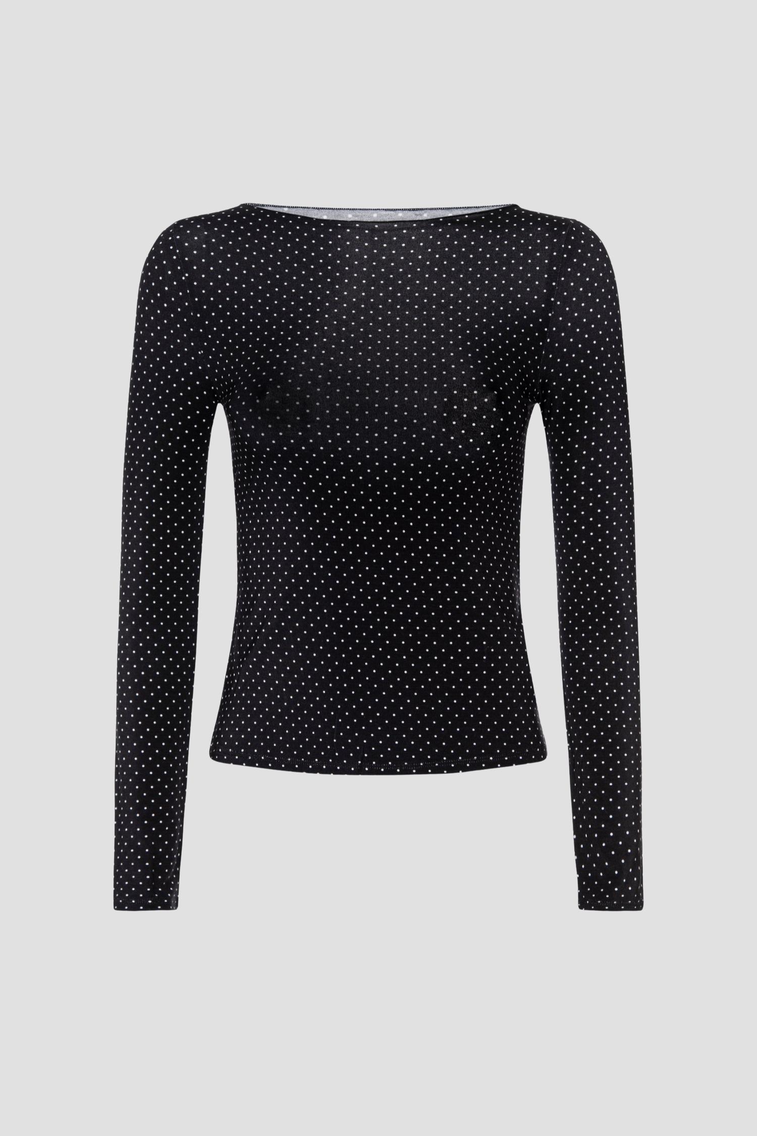 AMELIA TOP - BLACK AND WHITE POLKA DOT Product Image