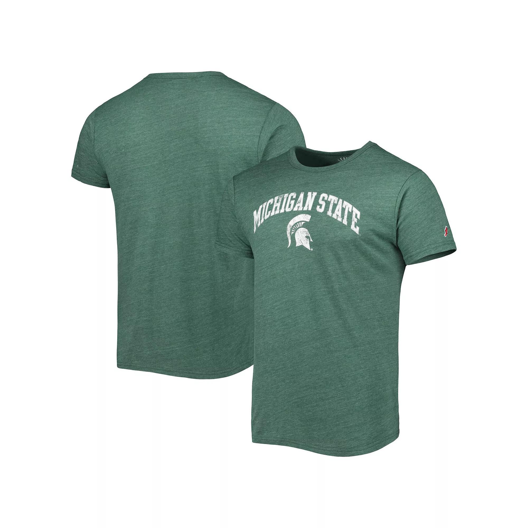 Men's League Collegiate Wear Heather Green Michigan State Spartans 1965 Arch Victory Falls Tri-Blend T-Shirt, Size: 2XL Product Image