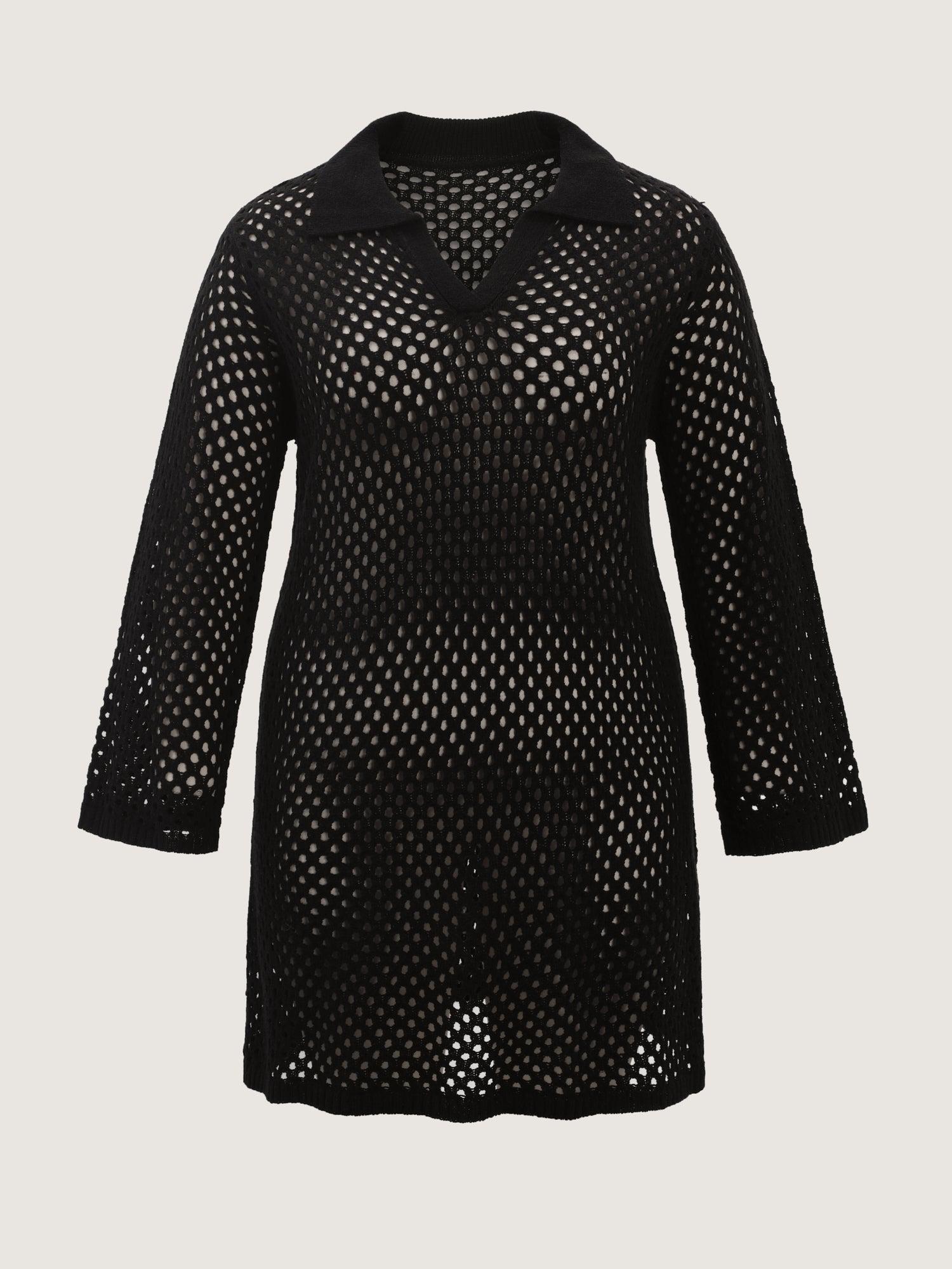 Cut-Out Sheer Collar Swim Cover-Up Female Product Image