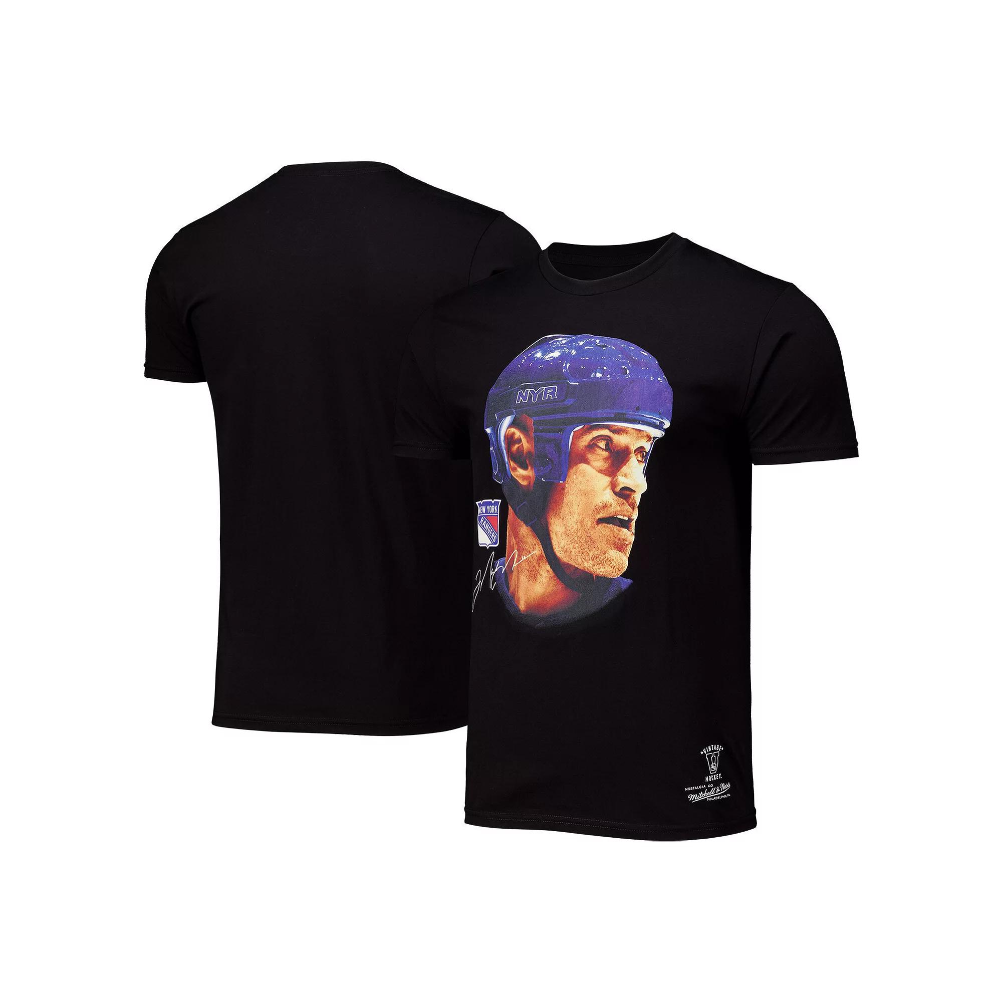 Men's Mitchell & Ness Mark Messier Black New York Rangers Big Face T-Shirt,  Product Image