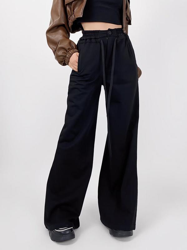 Solid High Rise Drawstring Sweatpants Product Image