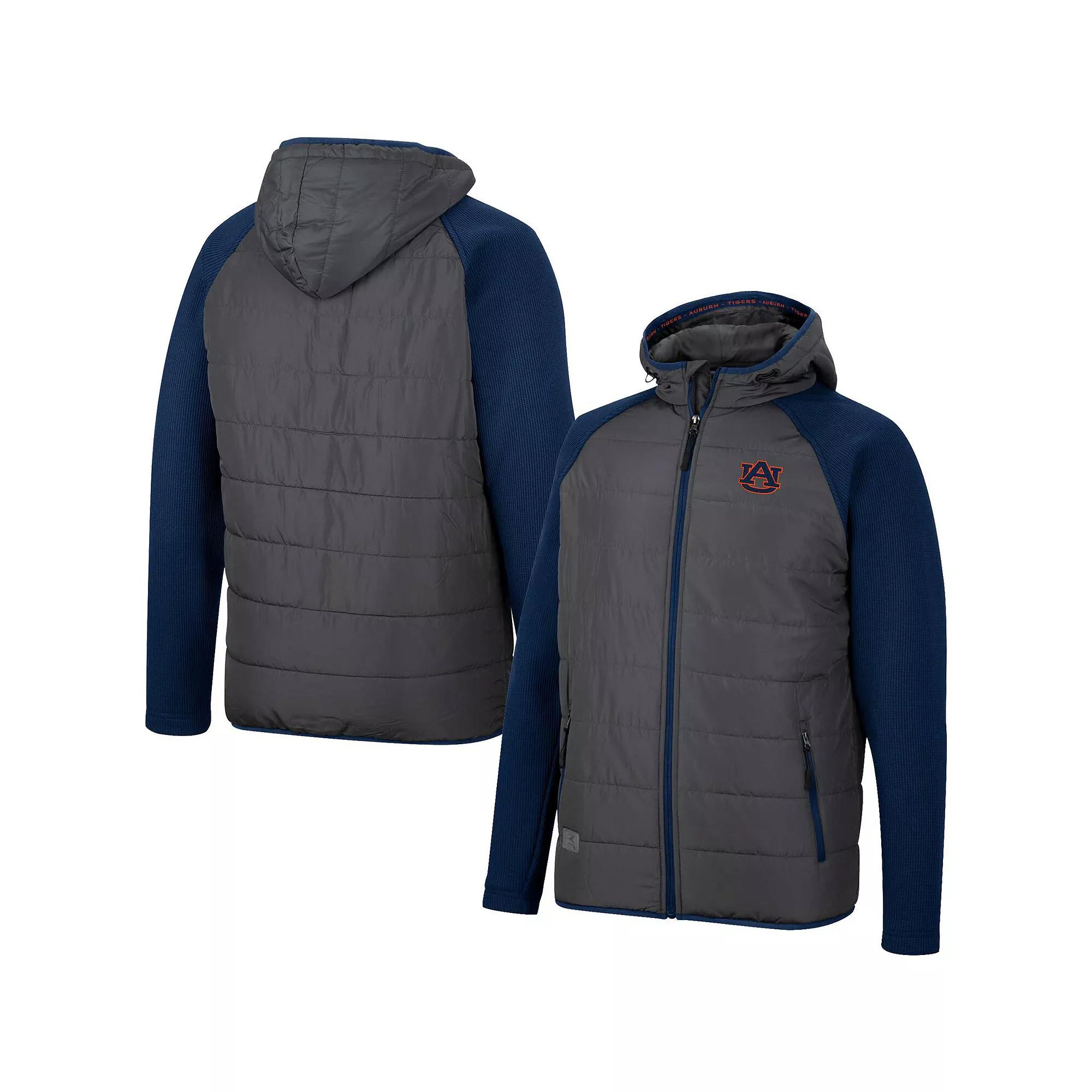 Men's Colosseum Charcoal/Navy Auburn Tigers Good On You Raglan Full-Zip Jacket, Size: Large Product Image