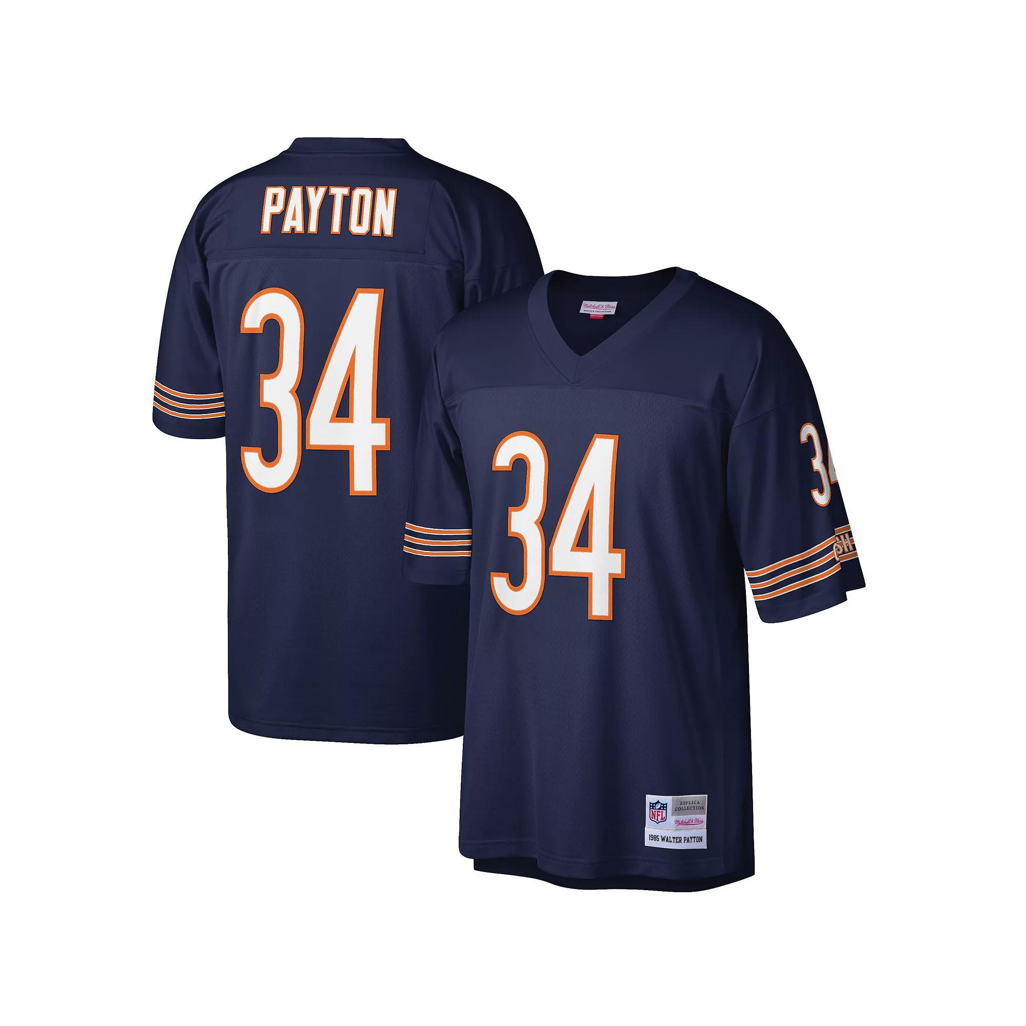 Men's Mitchell & Ness Walter Payton Navy Chicago Bears Big & Tall 1985 Retired Player Replica Jersey,  Product Image