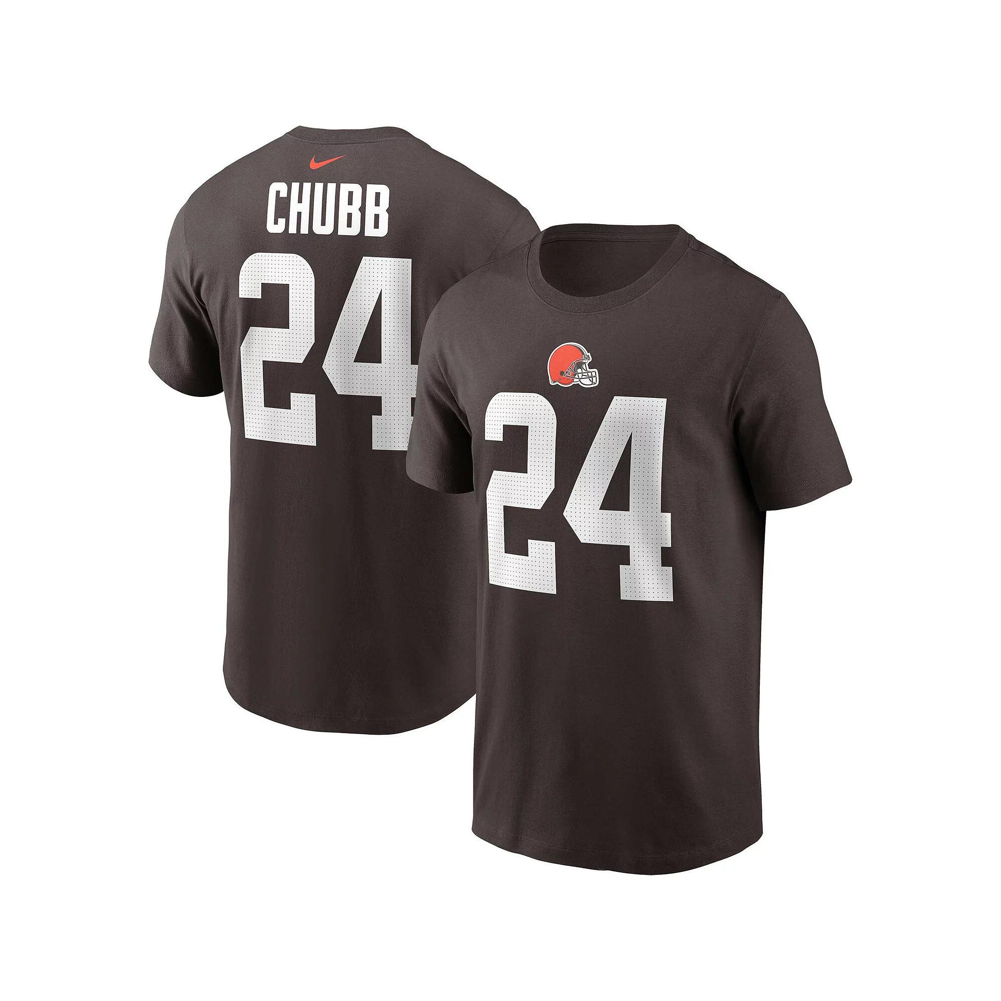 Men's Nike Nick Chubb Brown Cleveland Browns Player Name & Number T-Shirt, Size: 2XL Product Image