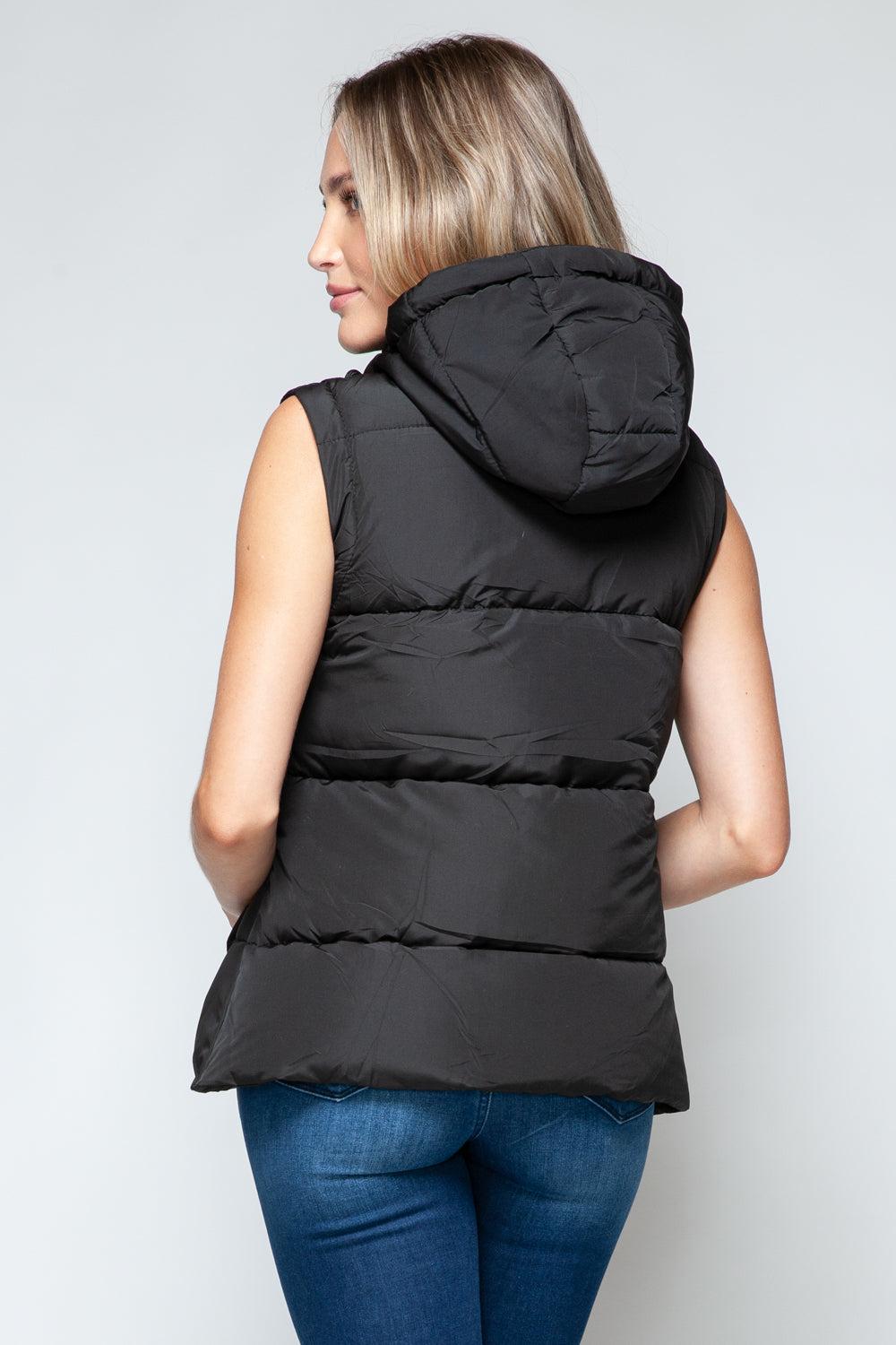 Snobbish Snap and Zip Closure Hooded Vest Product Image