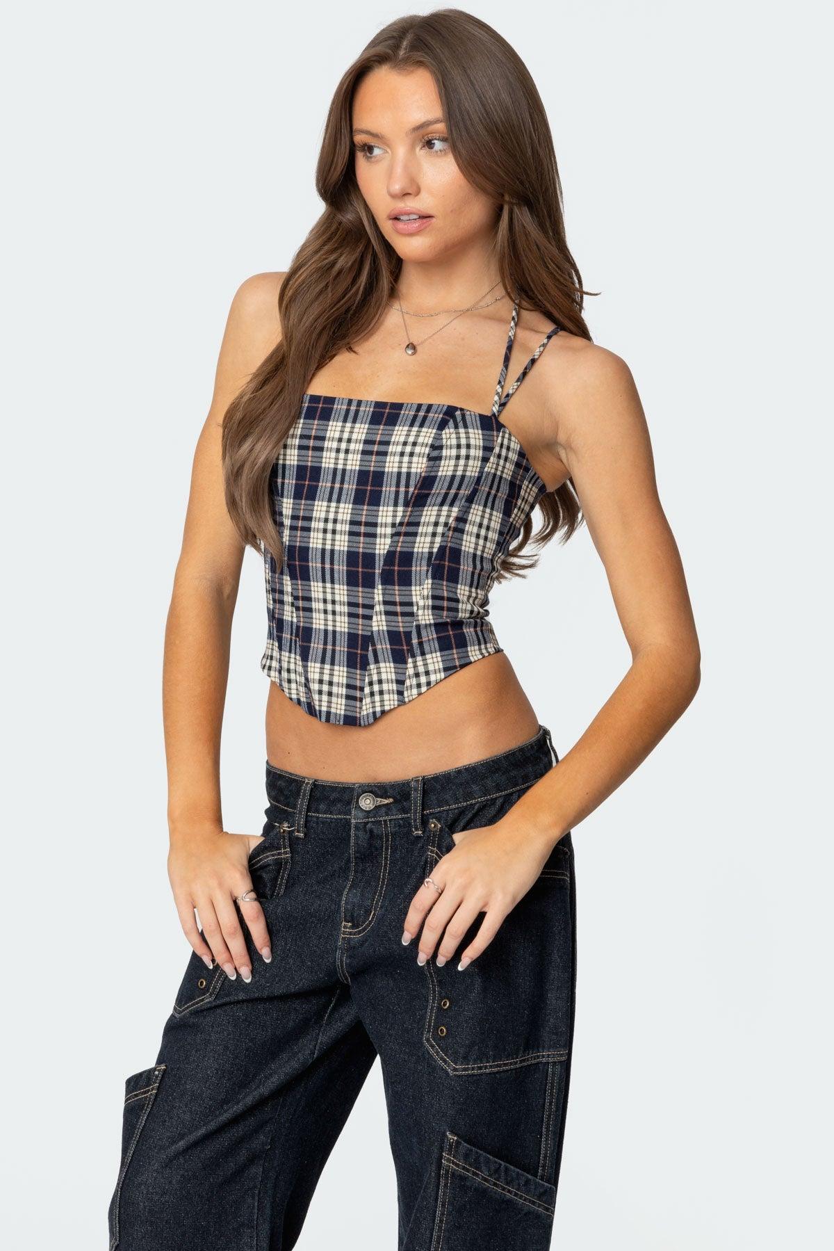 Leon Plaid Corset Product Image