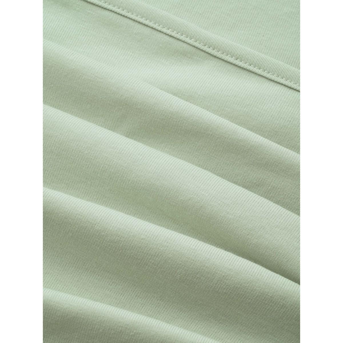 Plus Size Square Neck Curved Hem Pleated T-shirt Palemauve Women Elegant Pleated Square Neck Bodycon Everyday T-shirts BloomChic 28/5X Product Image