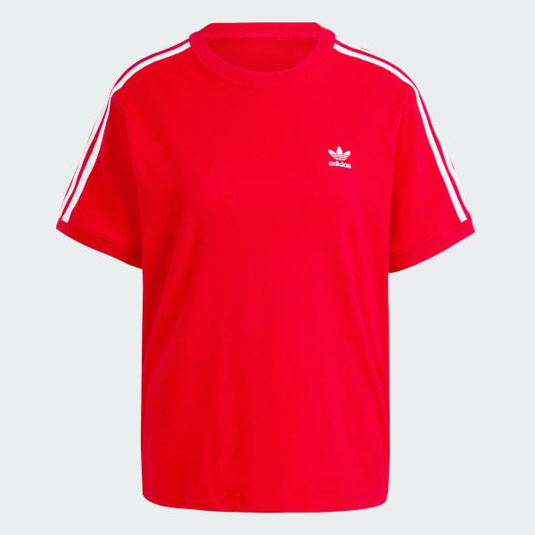 adidas Adicolor 3-Stripes Tee Better Scarlet XL Womens Product Image