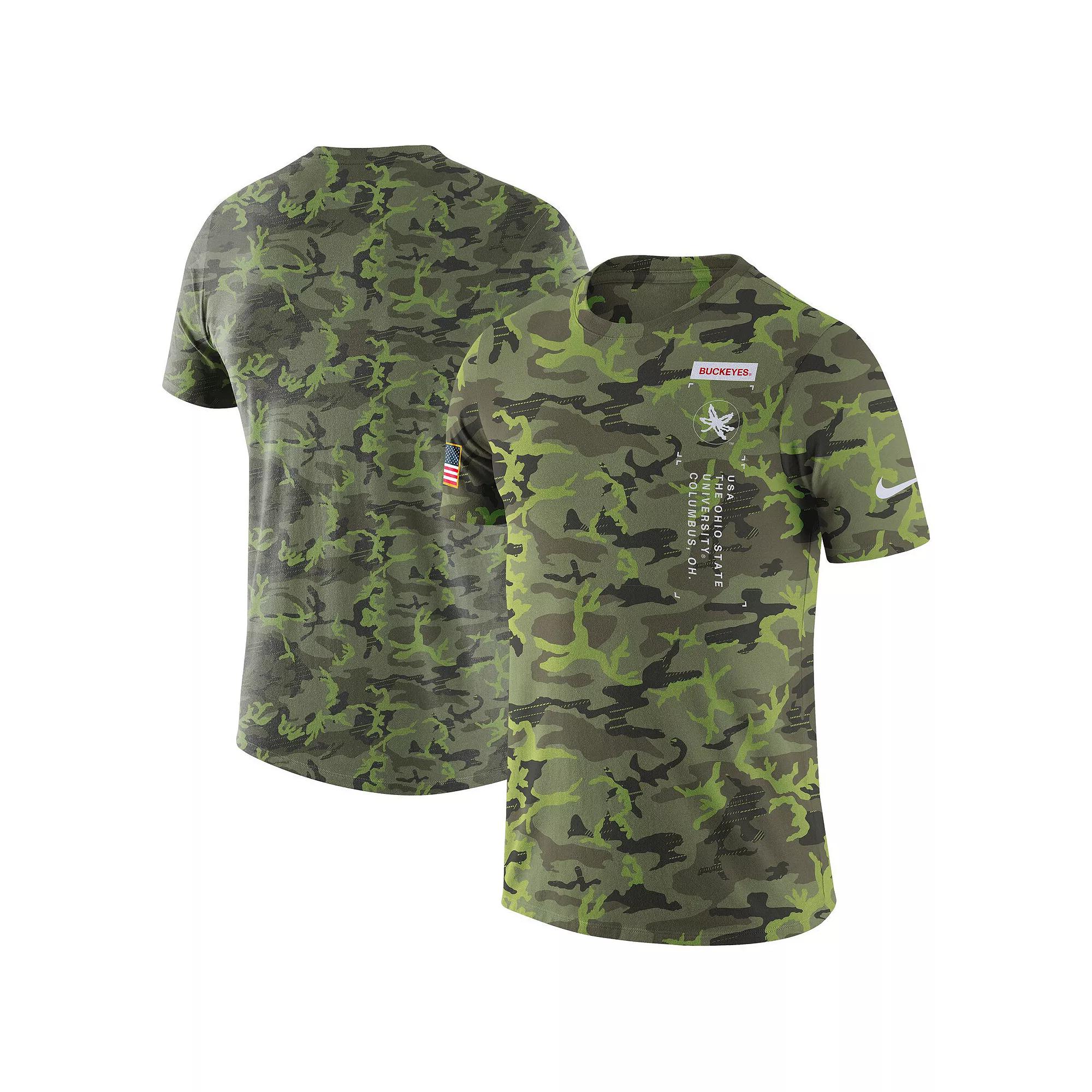 Men's Nike Camo Ohio State Buckeyes Military T-Shirt, Size: Medium, Green Product Image
