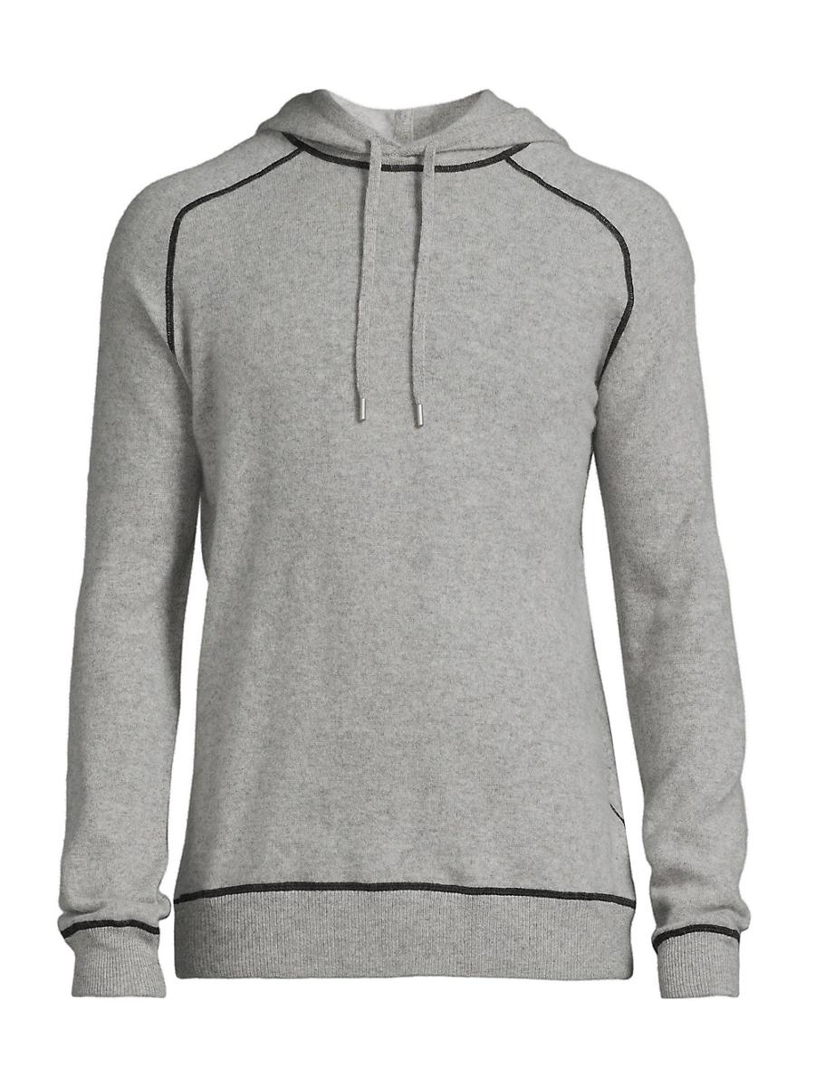 Mens Contrast-Trimmed Cashmere Hoodie Product Image