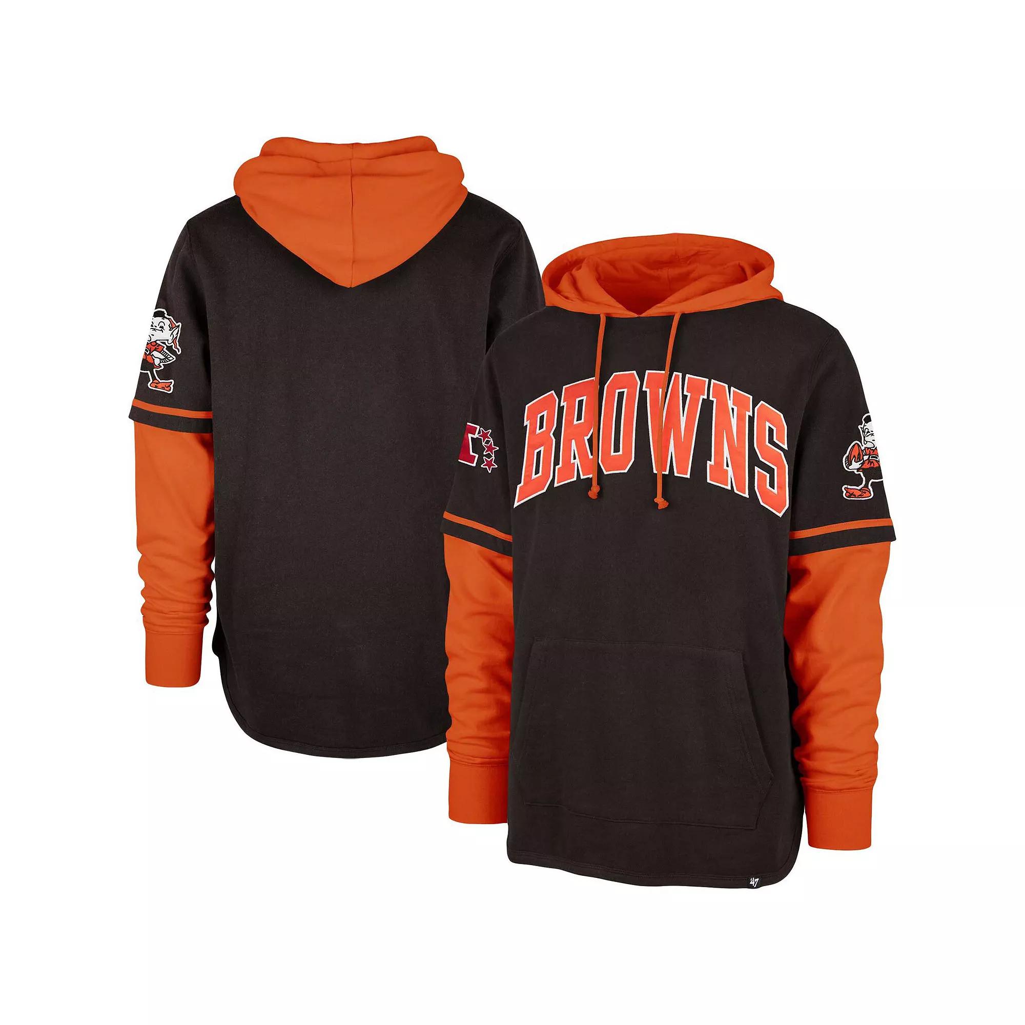Men's '47 Brown Cleveland Browns Shortstop Pullover Hoodie, Size: Medium Product Image