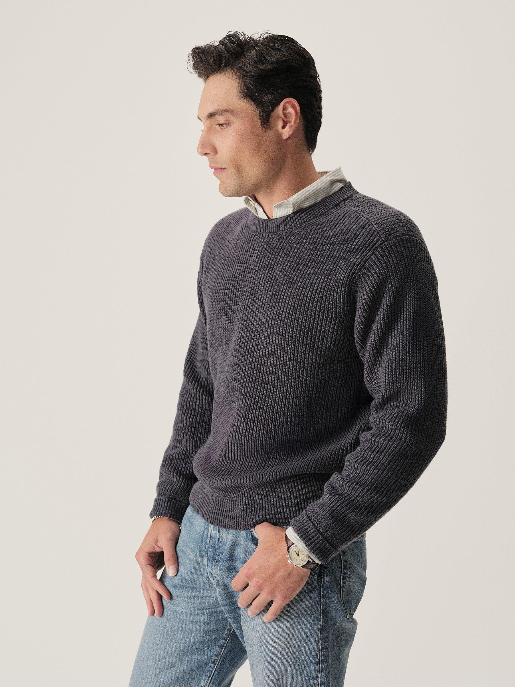 Faded Indigo Seafarer Cotton Rib Crew Product Image
