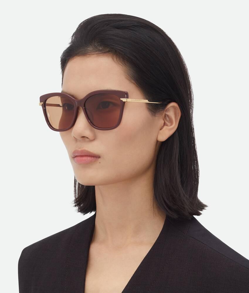 Women's Classic Square Sunglasses in Burgundy/brown Product Image
