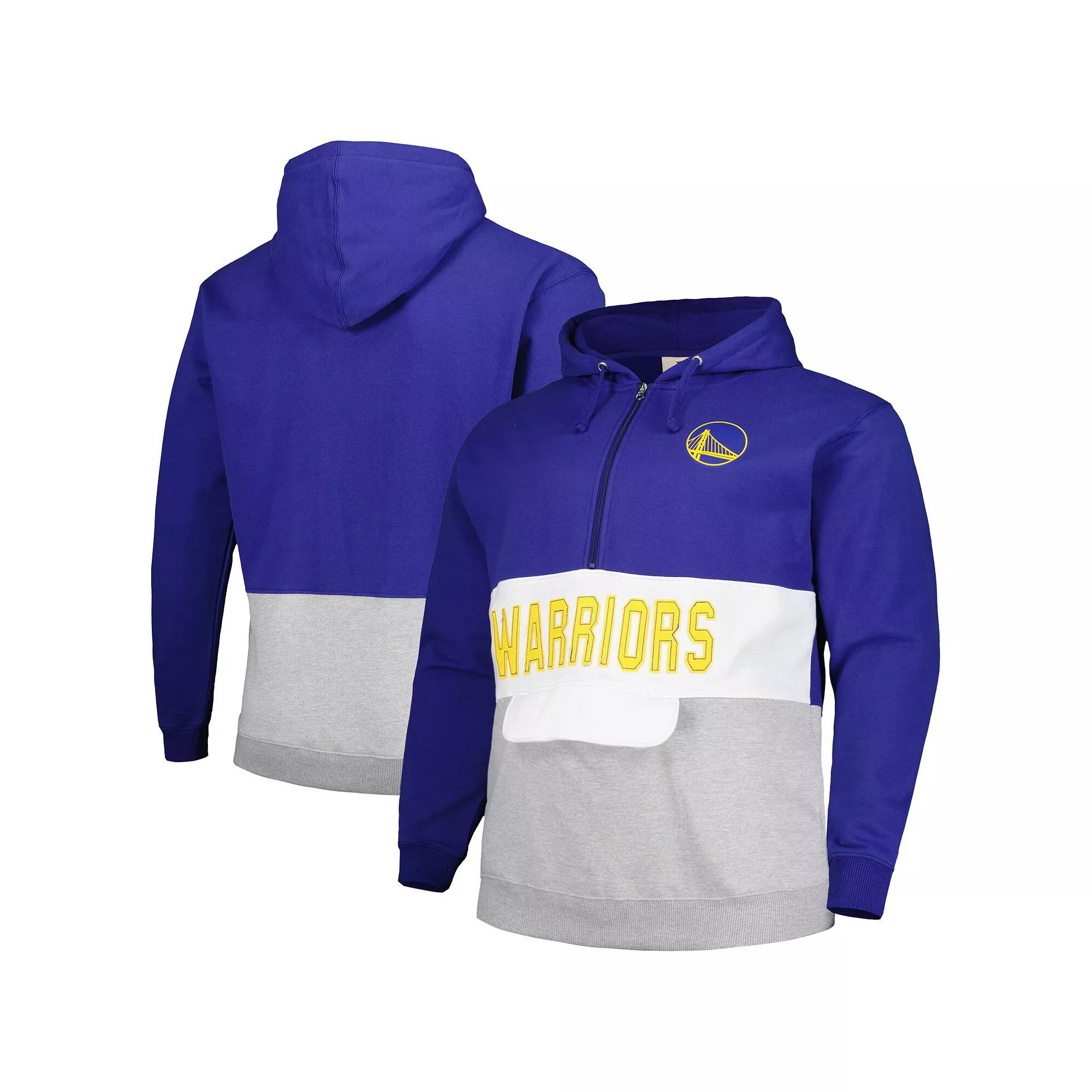 Men's Fanatics Branded Royal Golden State Warriors Big & Tall Anorak Half-Zip Hoodie,  Product Image