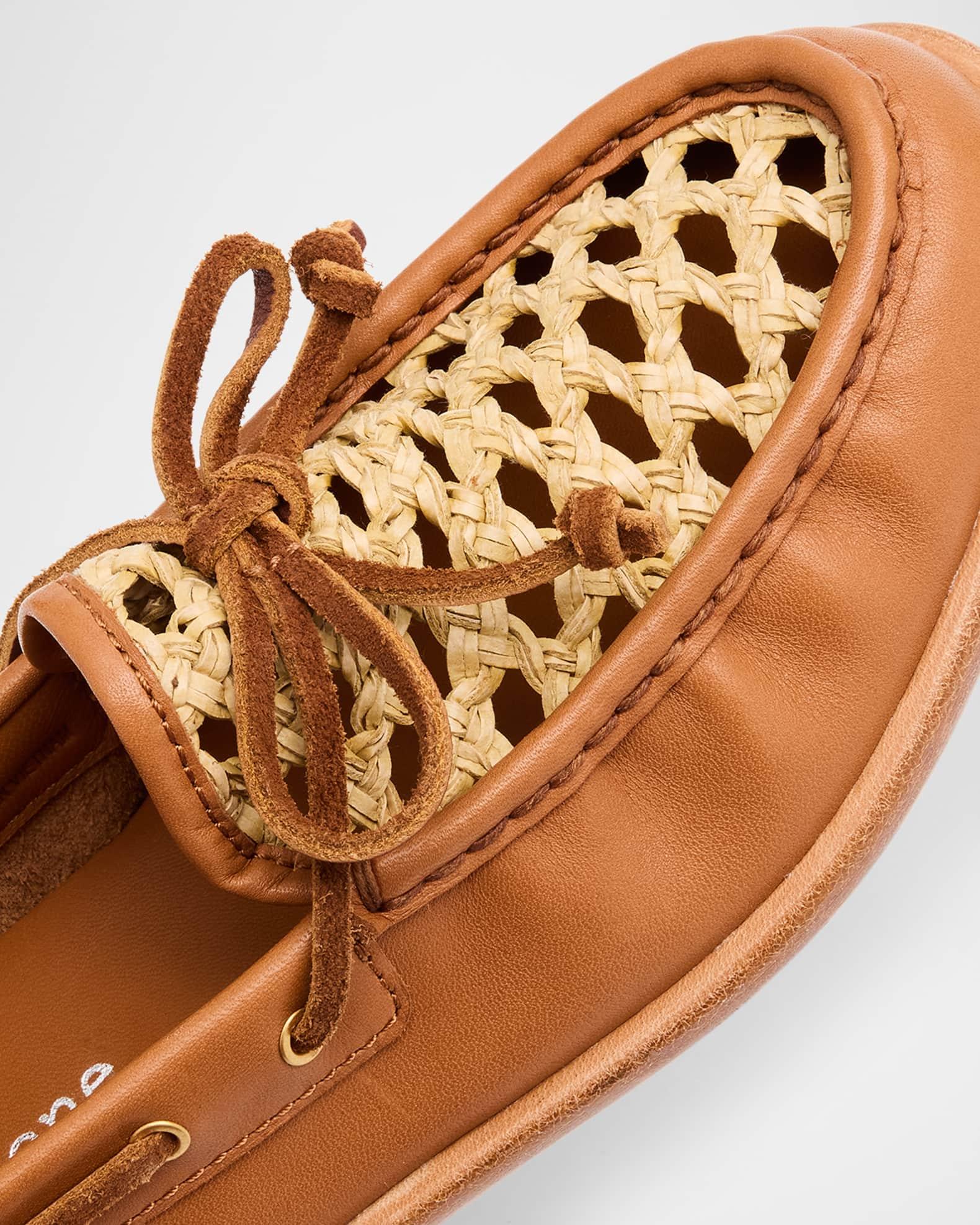 Carter Woven Leather Boat Loafers Product Image