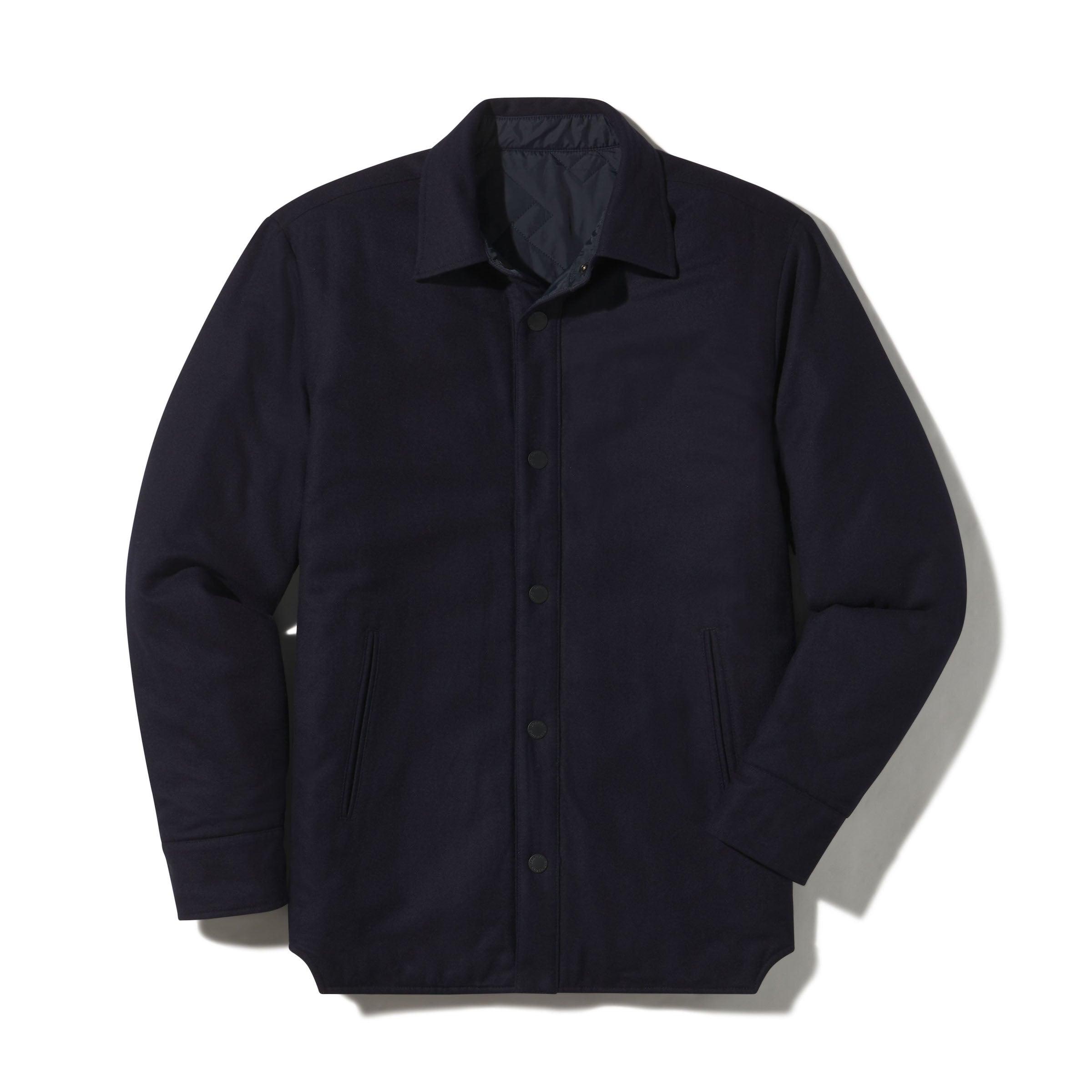 Insulated Reversible Shirt Jacket - Navy Product Image