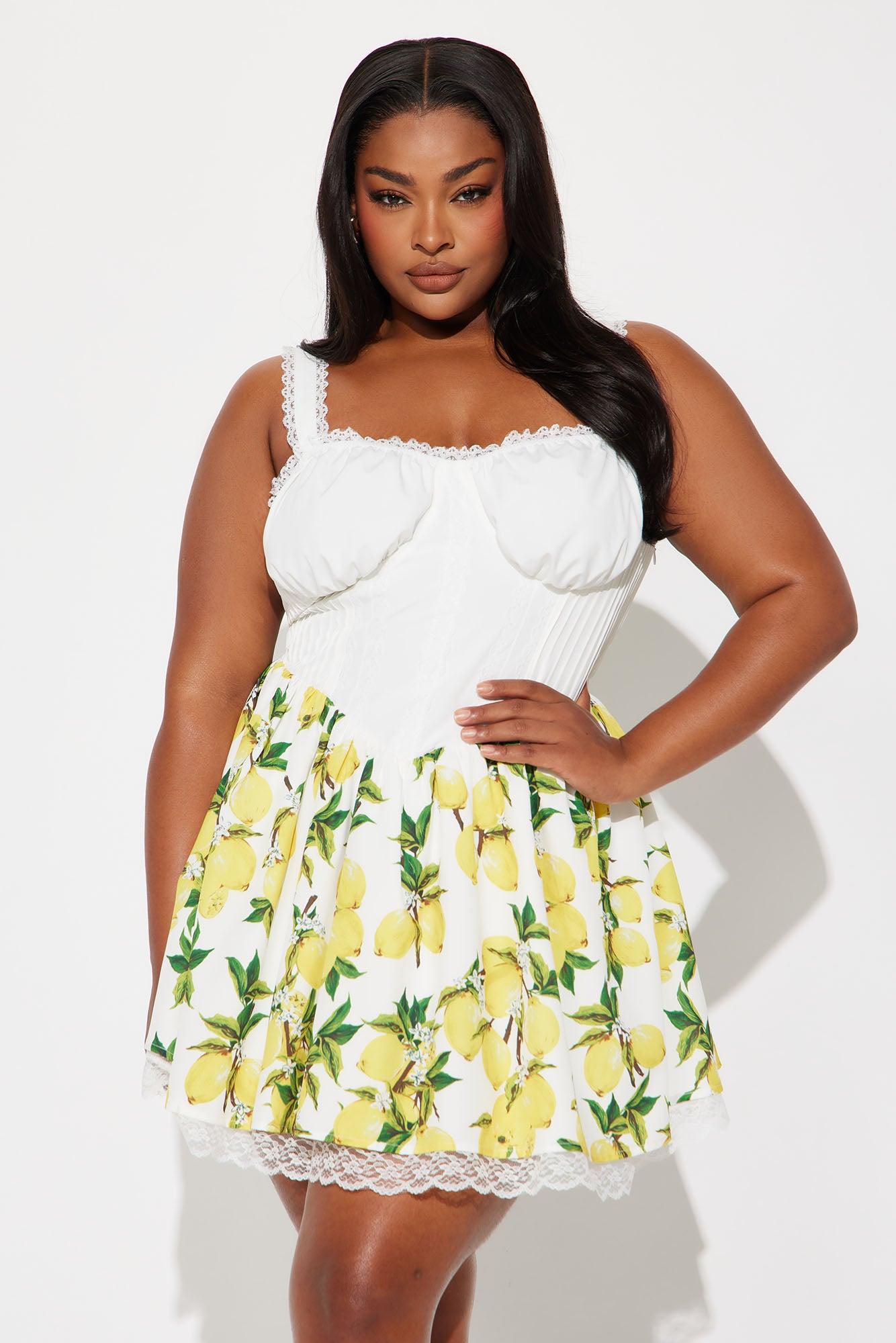 Squeeze The Day Lemon Mini Dress - Yellow/combo Product Image