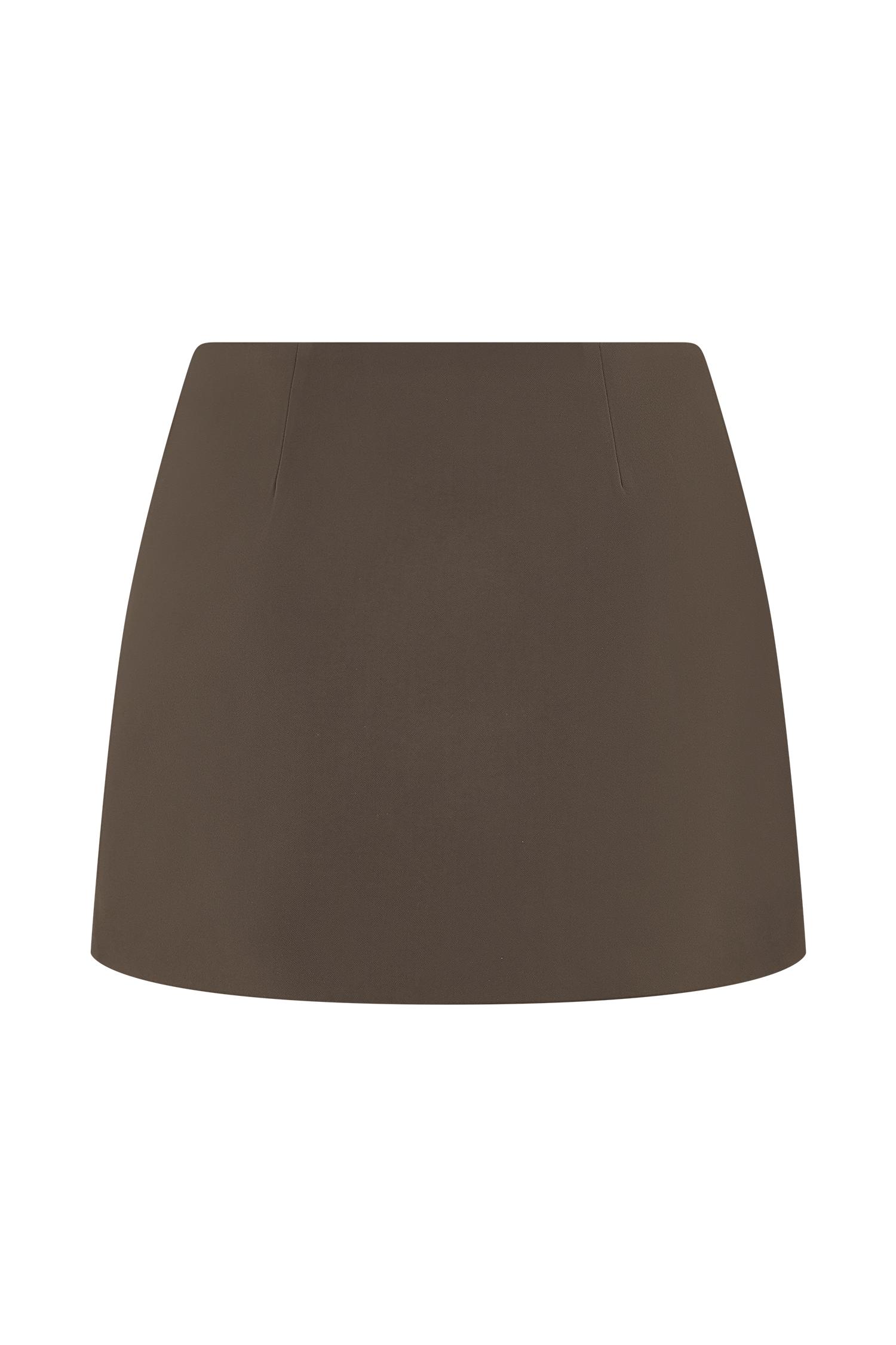 Effy Suiting Mini Skirt - Cacao Brown Product Image