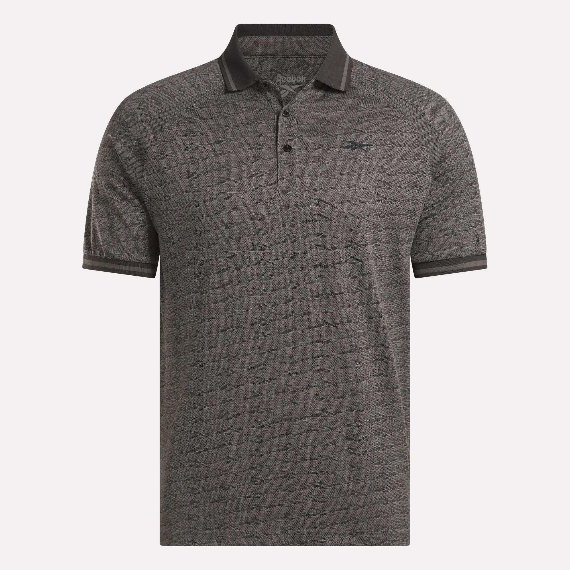 Men's Short Sleeve Tonal Vector Jacquard Polo Shirt with Tipped Rib Trim Male Product Image