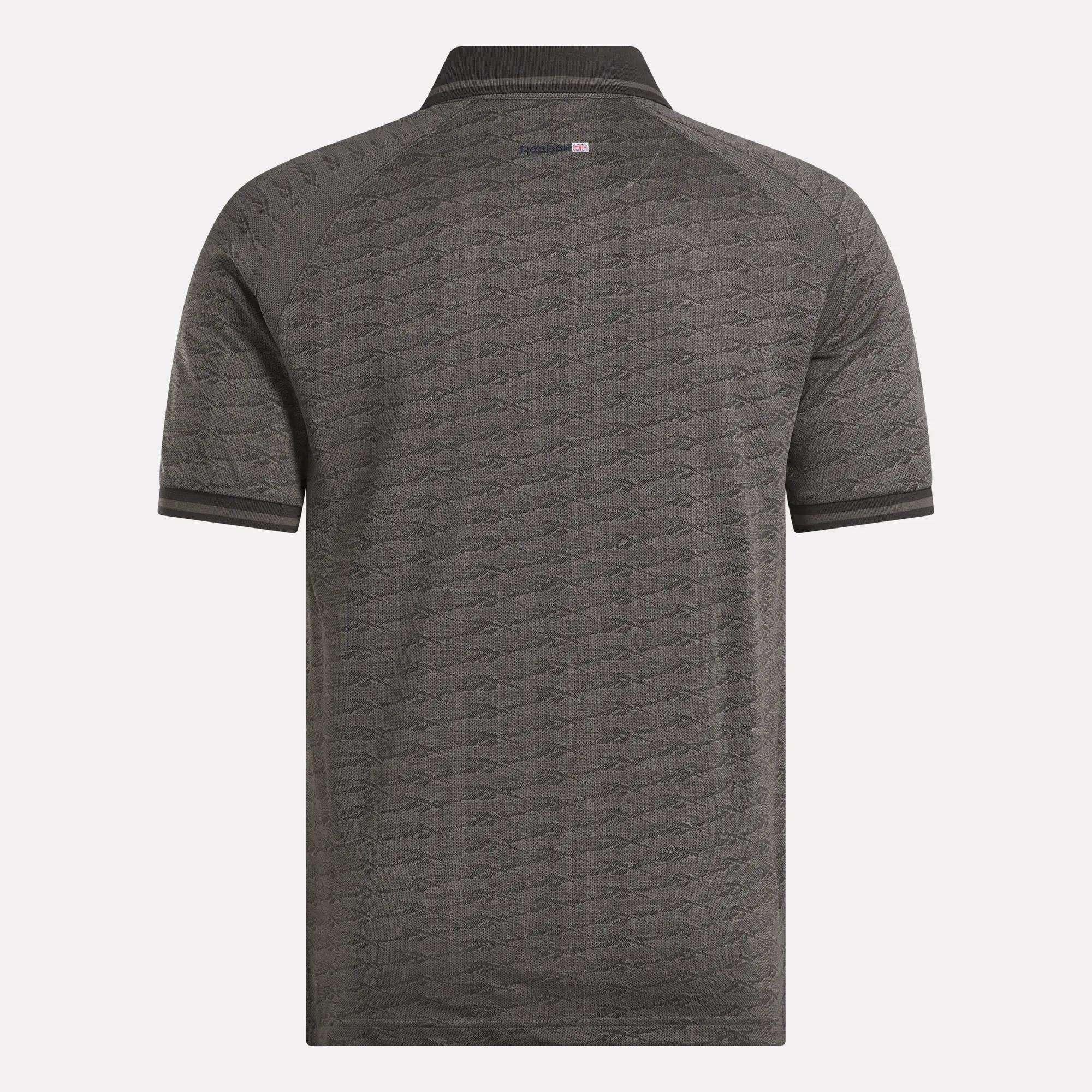 Men's Short Sleeve Tonal Vector Jacquard Polo Shirt with Tipped Rib Trim Male Product Image