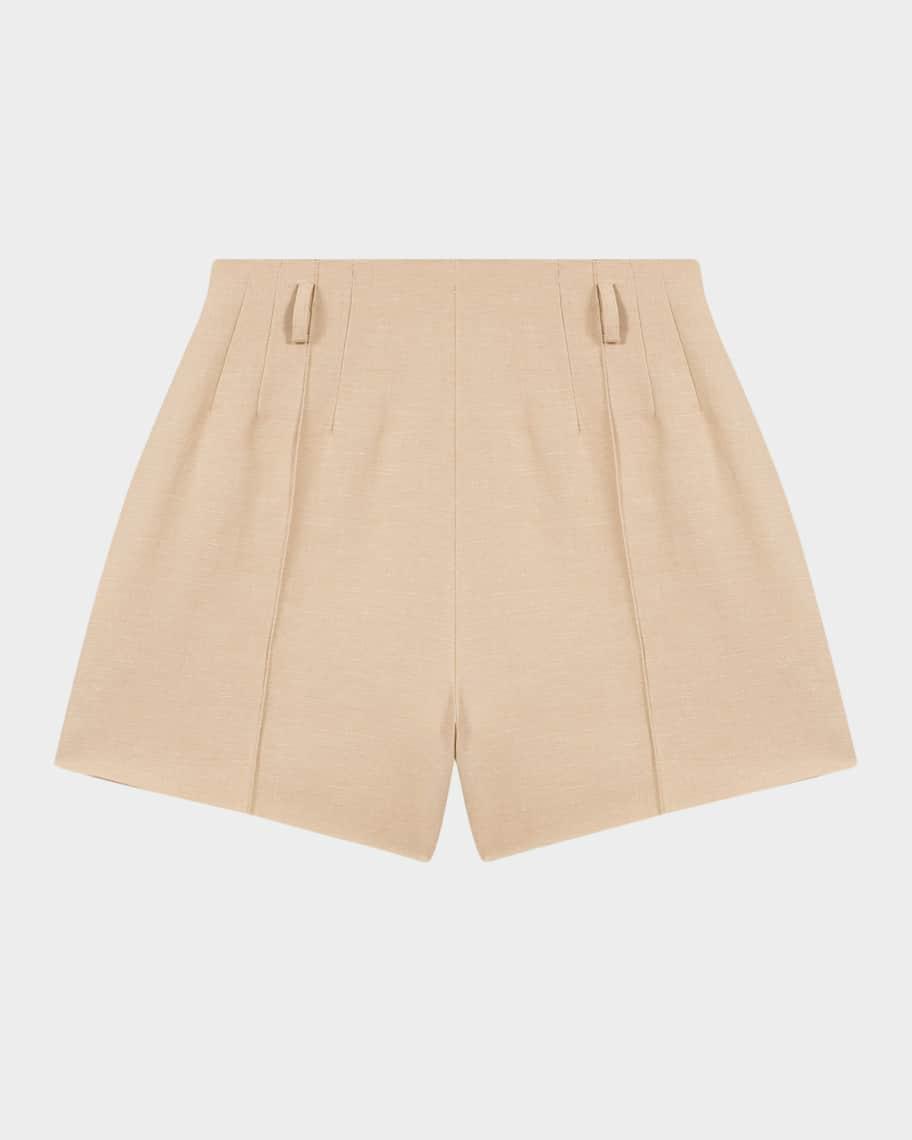 Womens Straight-Fit Pleated Shorts Product Image