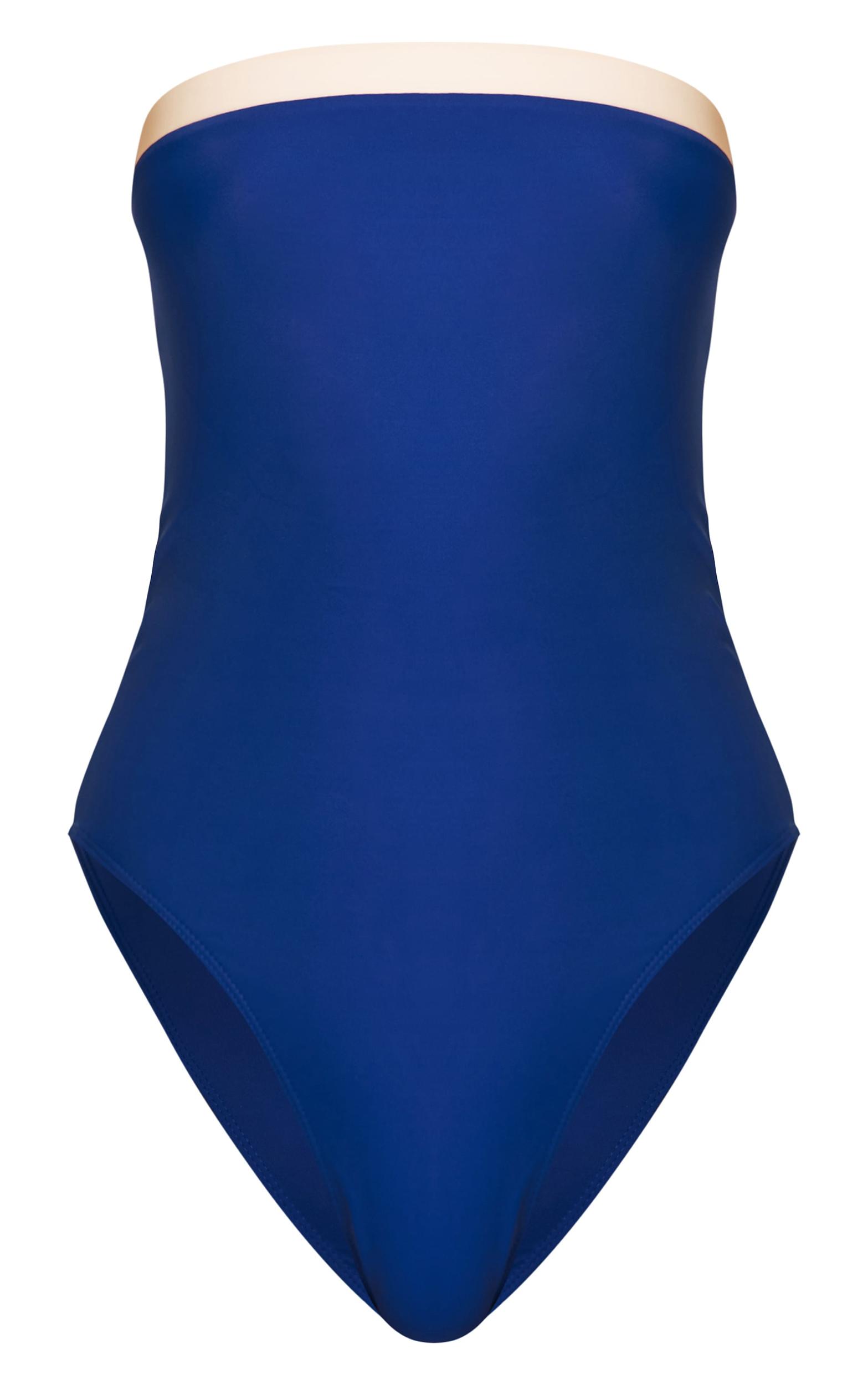 Cobalt Contrast Binding Bandeau Swimsuit Product Image