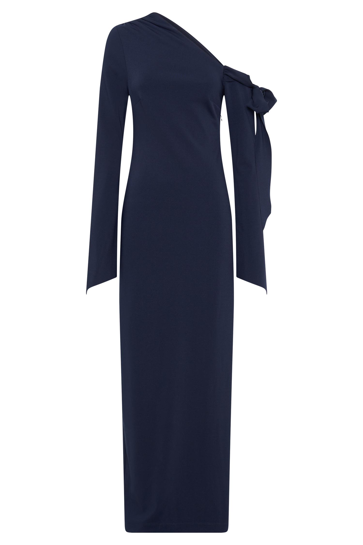 Nicola One Shoulder Crepe Maxi Dress - Dark Navy Product Image