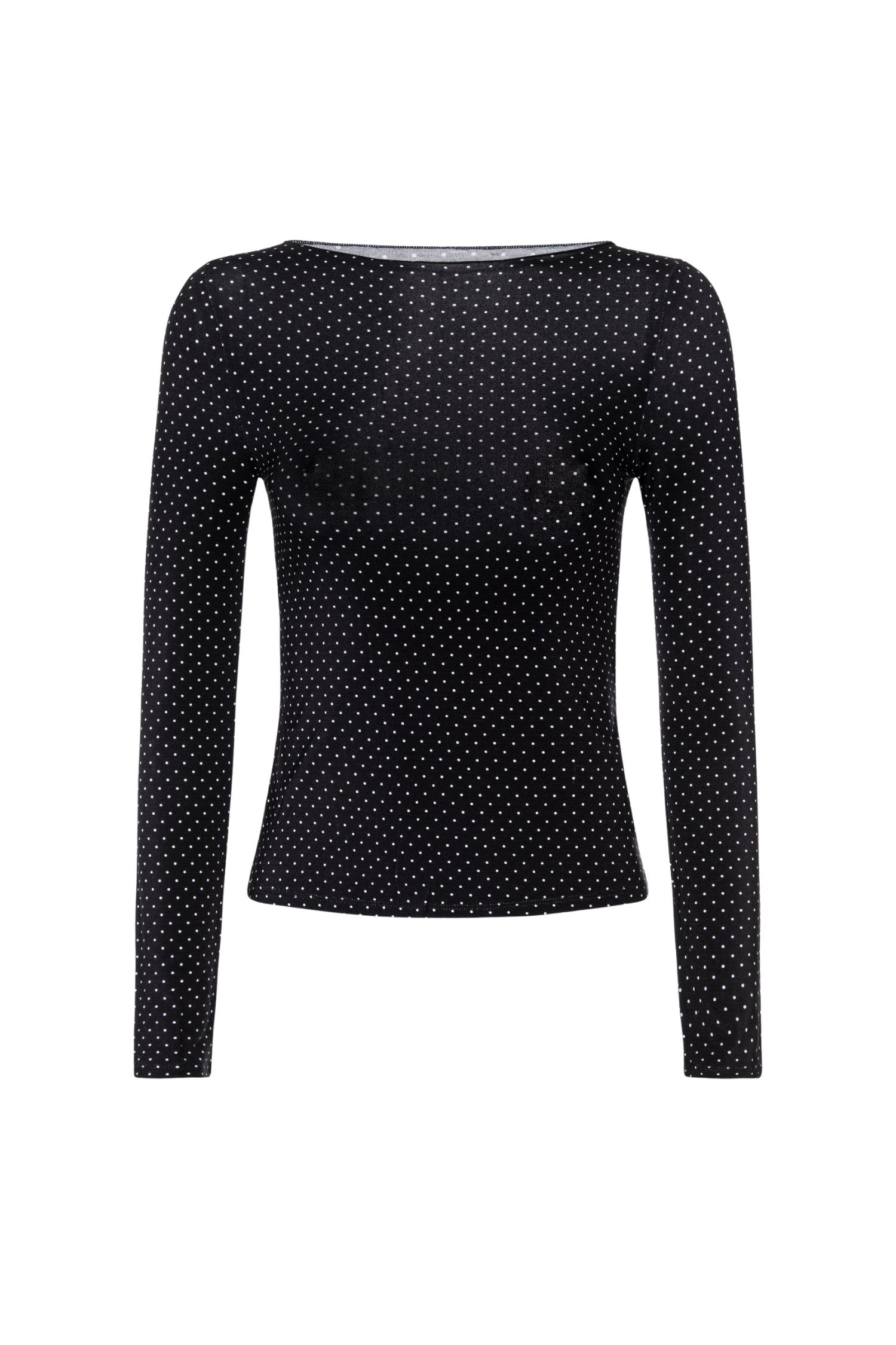 AMELIA TOP - BLACK AND WHITE POLKA DOT Product Image