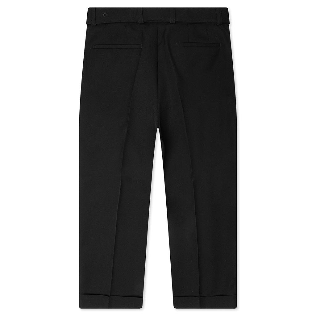 Gabardine Belted Trousers - Black Male Product Image