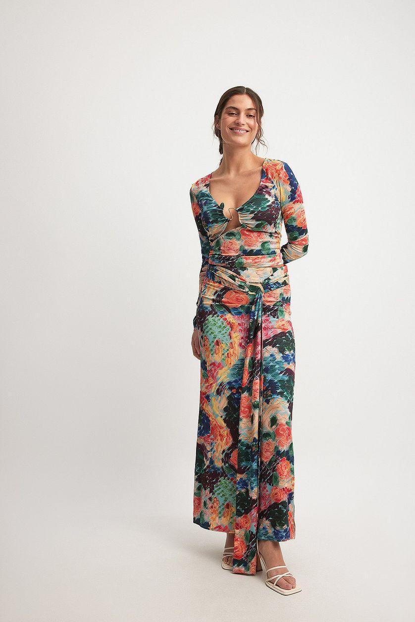 Water Lily Print Viscose Top Product Image