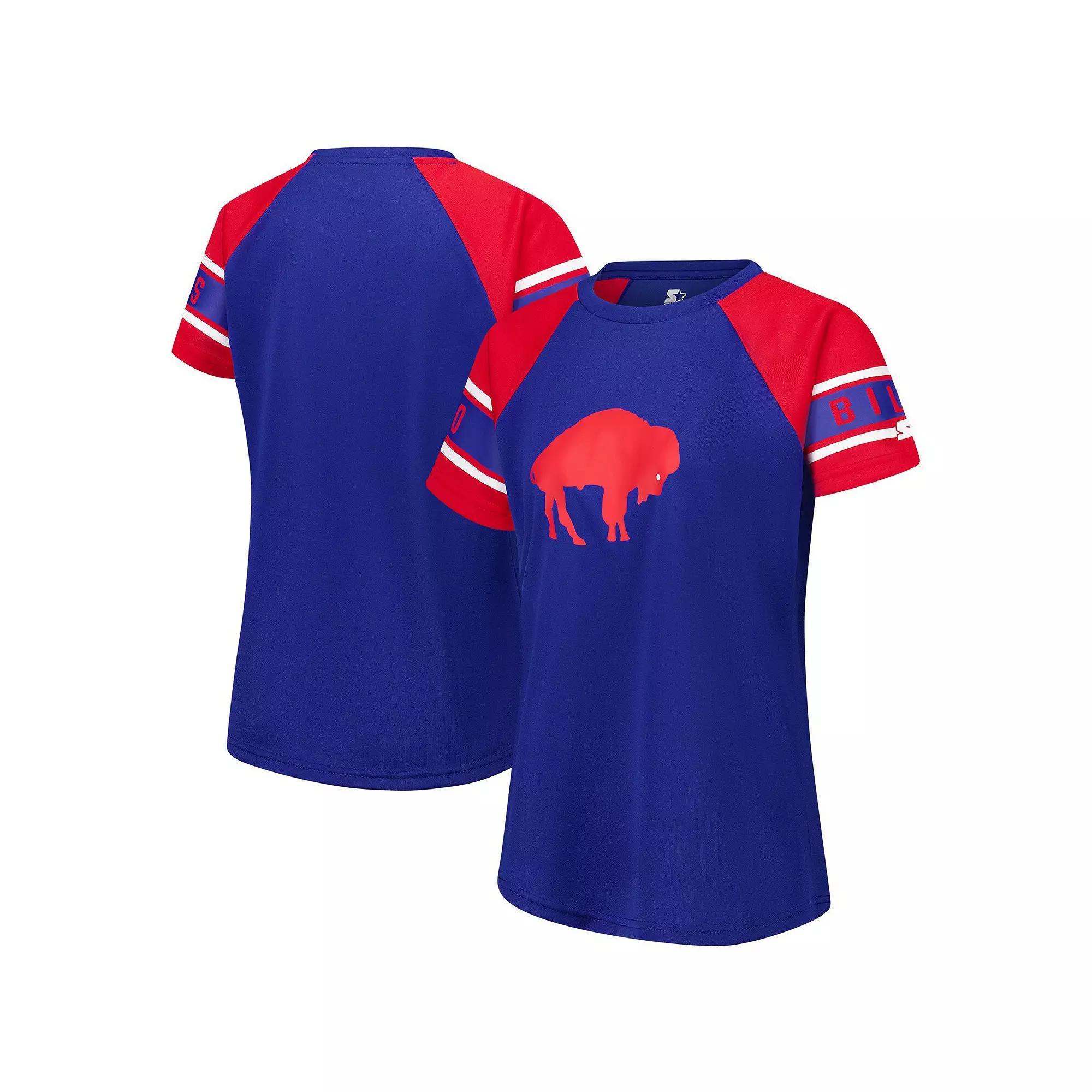Womens Starter Royal Buffalo Bills 1st Rounder Color Block Raglan Top Product Image