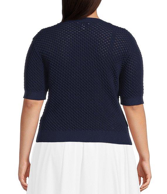 Lucy Paris Plus Elise Short Sleeve Sweater Knit Top Product Image