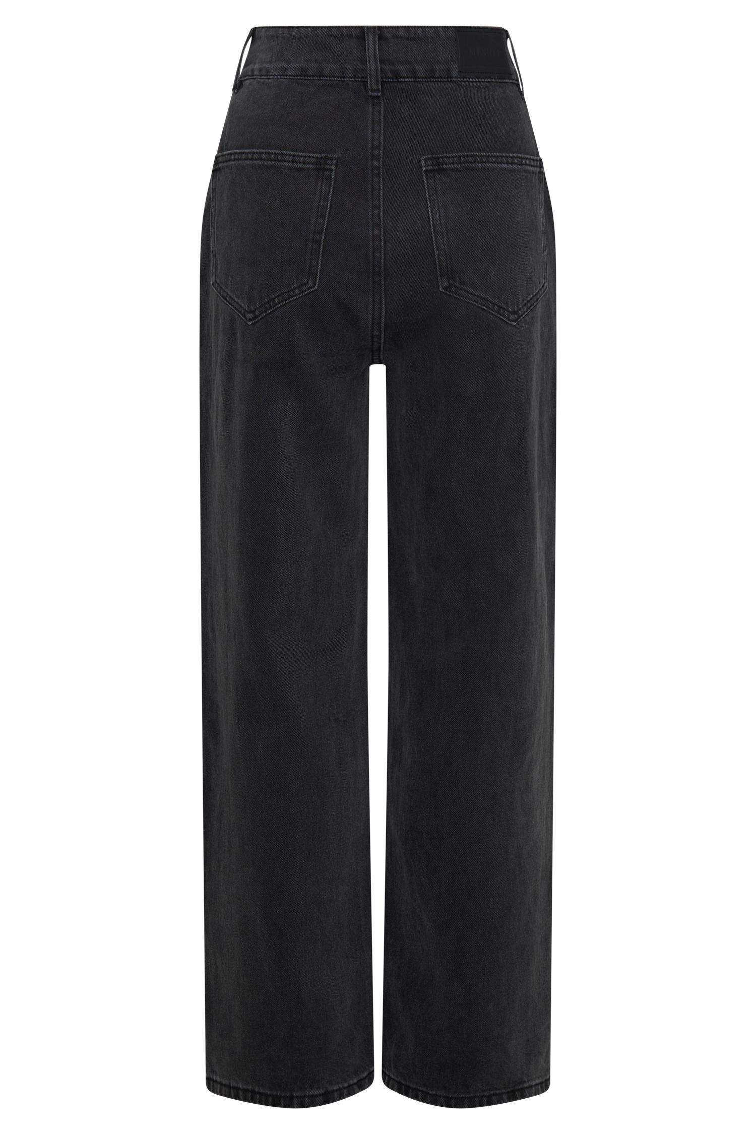 Roxy Wide Leg High Waist Denim Jeans - Washed Black Product Image