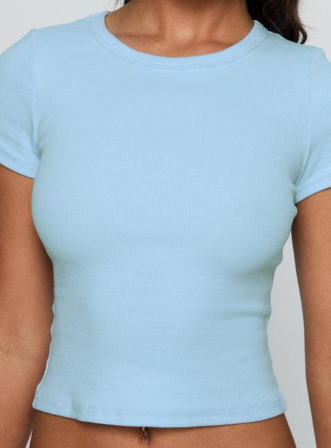 Baseline Scoop Rib Tee Light Blue Product Image