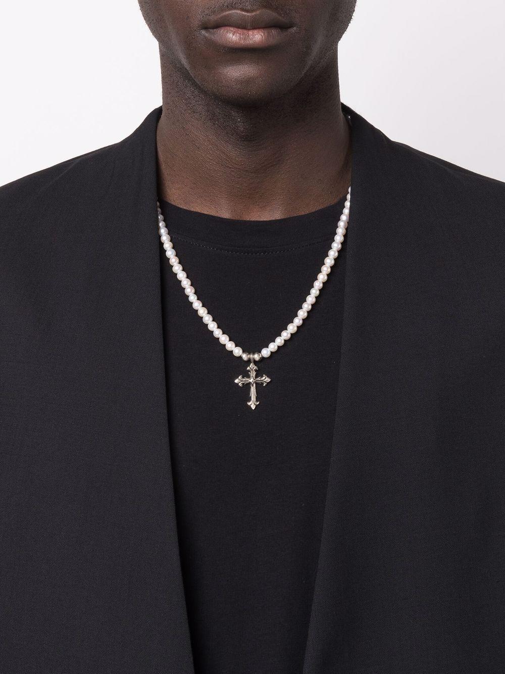Pearl Necklace With Cross Product Image