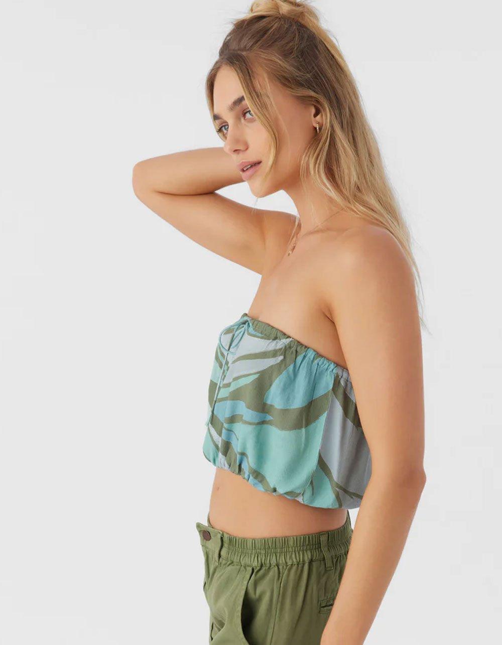 O'NEILL Danny Loreta Womens Tube Top - GREEN COMBO Product Image