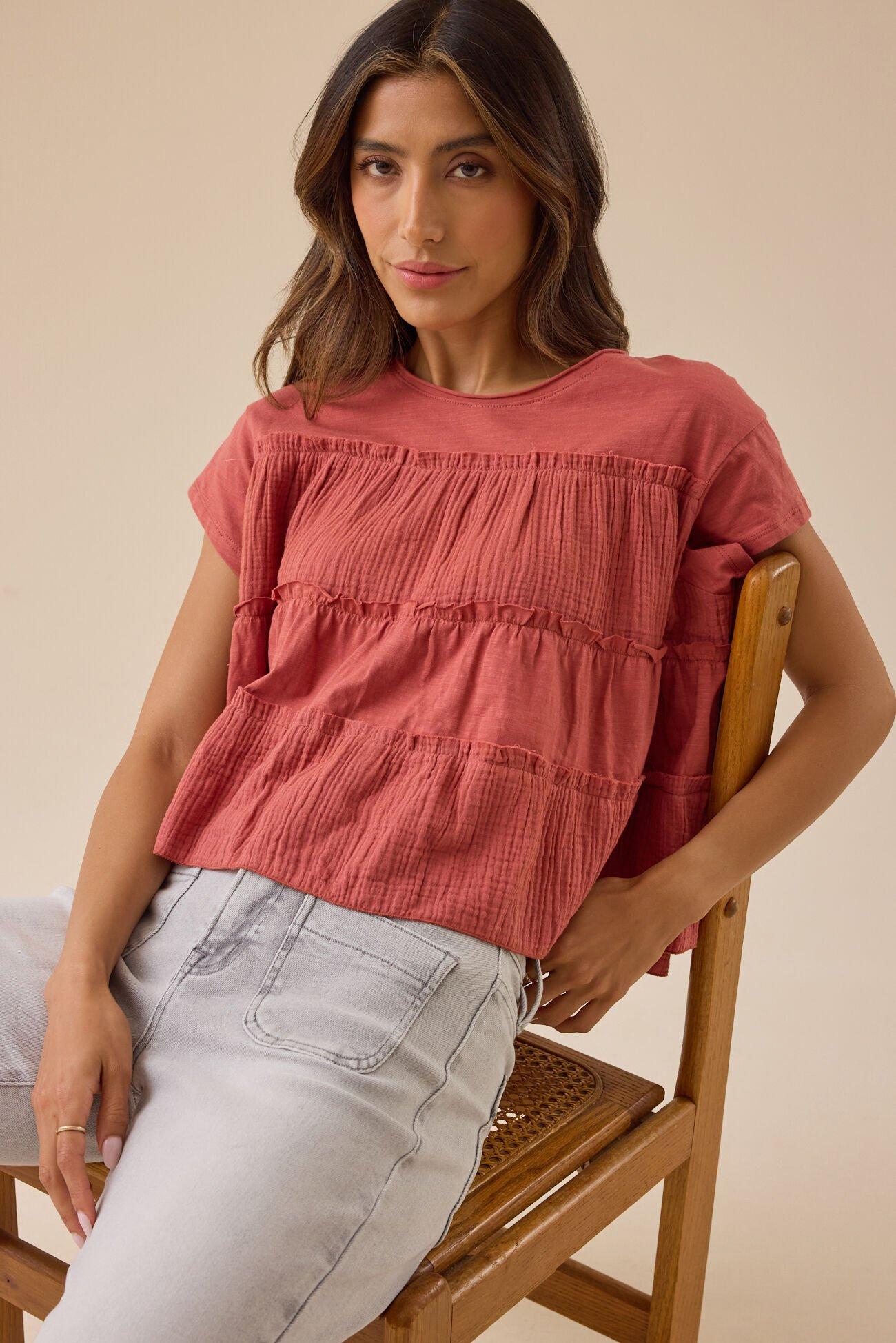 Rebecca Tiered Babydoll Top Product Image