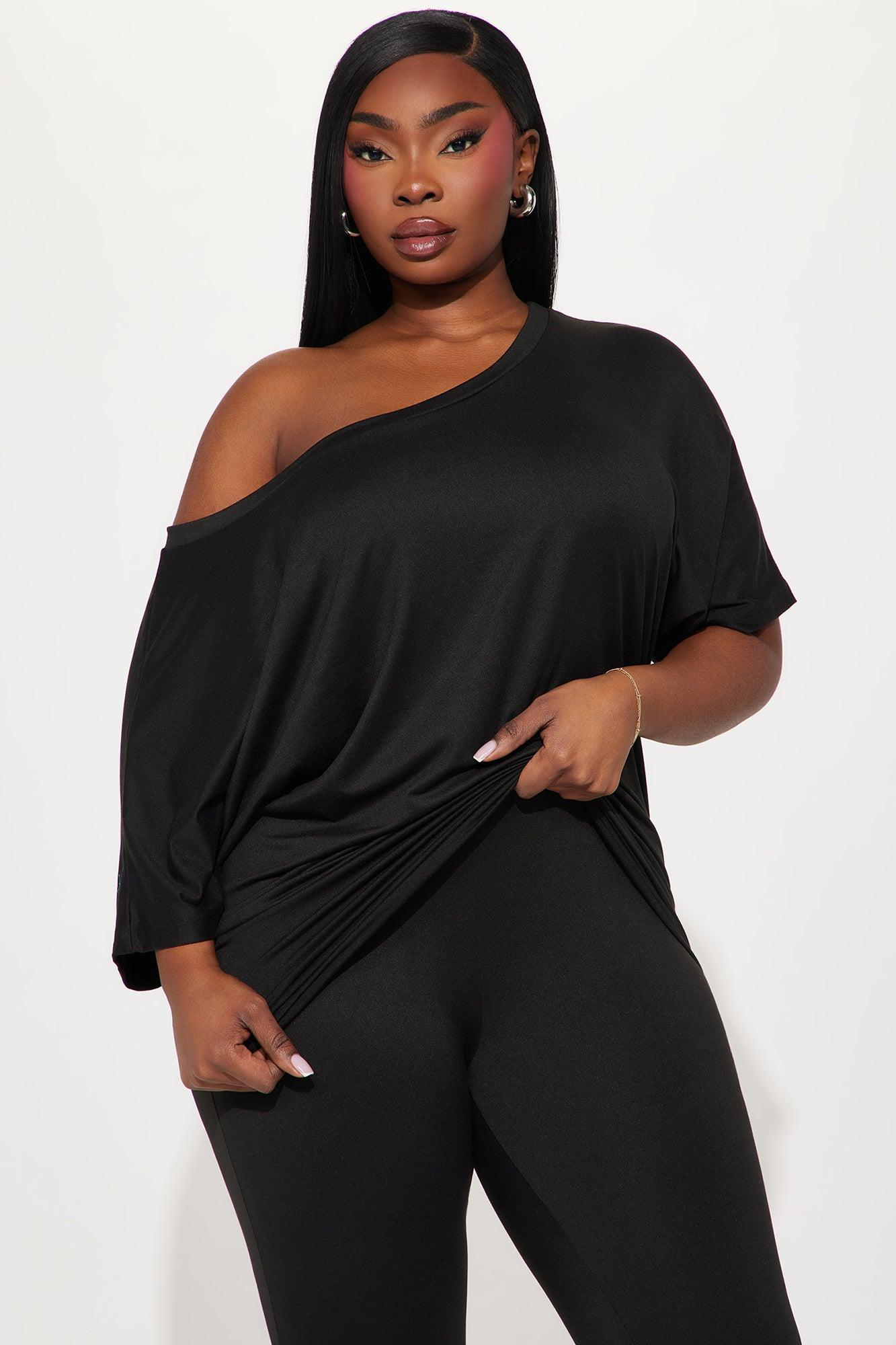 Camila Short Sleeve Legging Set - Black Product Image