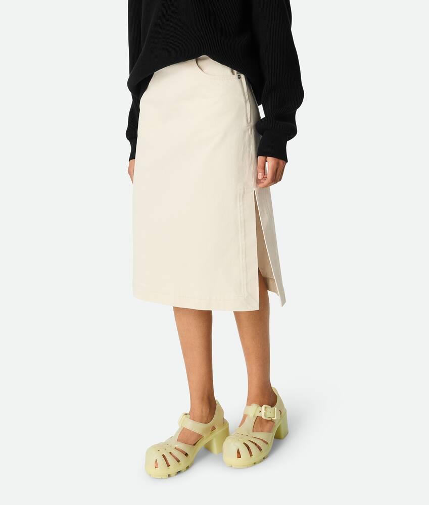 Women's Colored Denim Skirt in Pale meringue Product Image