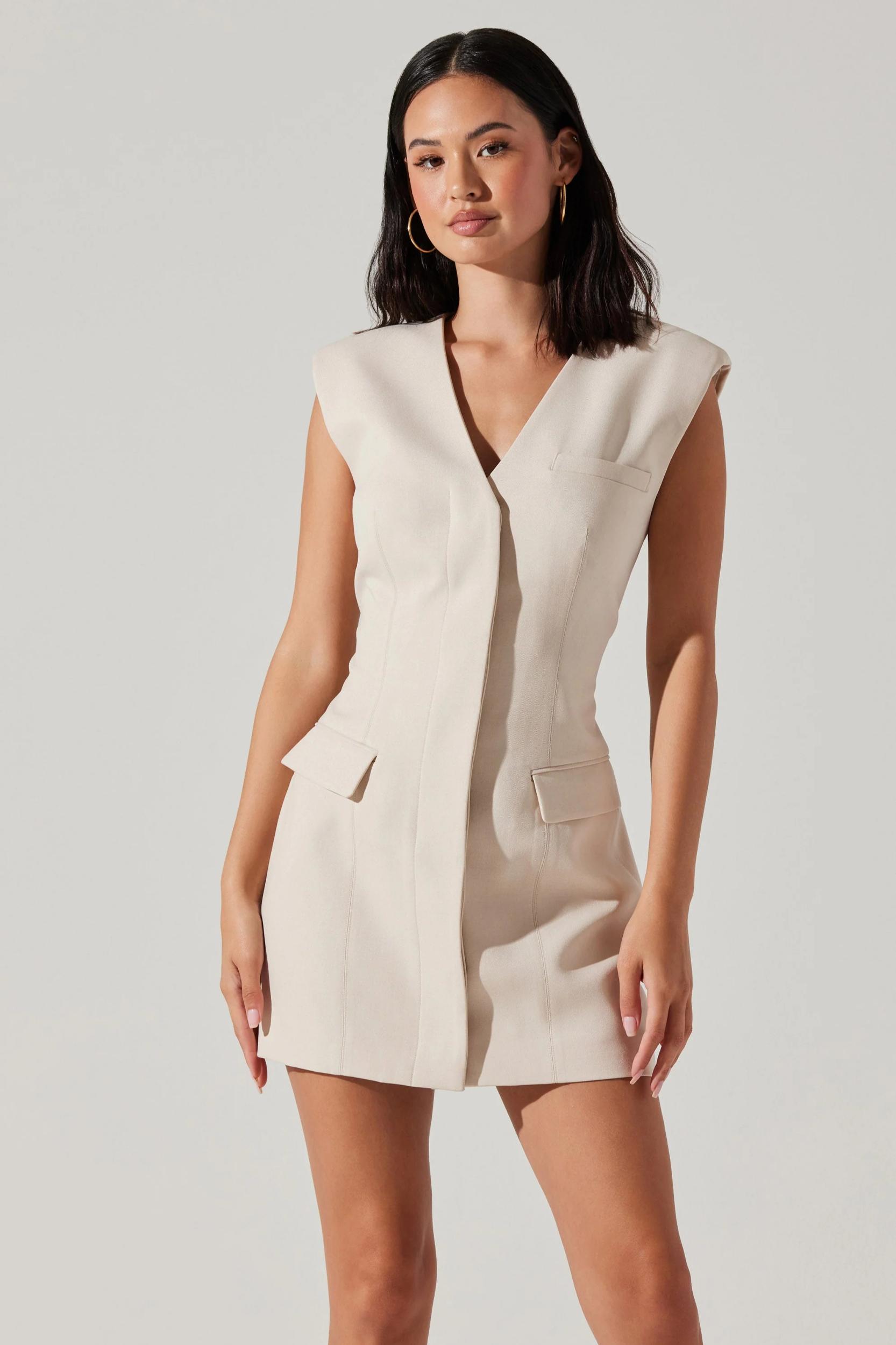 Jacinda Blazer Mini Dress - Natural Product Image