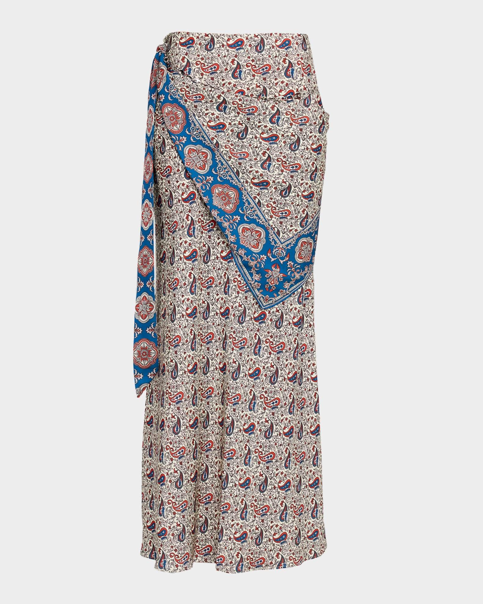 Paisley Scarf Wrap Maxi Skirt Product Image