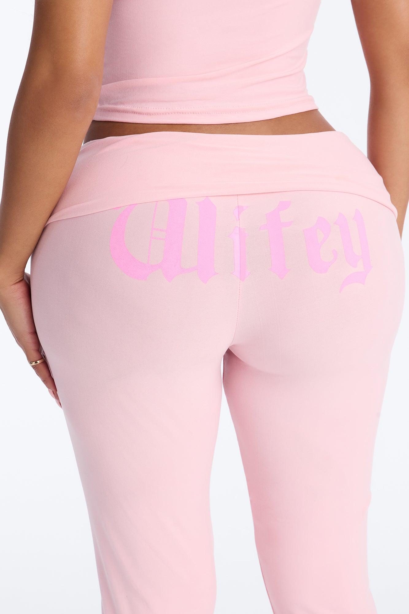 Wifey For Lifey Tee & Pant PJ Set - Pink Female Product Image