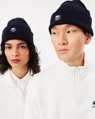 Ribbed Cotton Badge Beanie Product Image