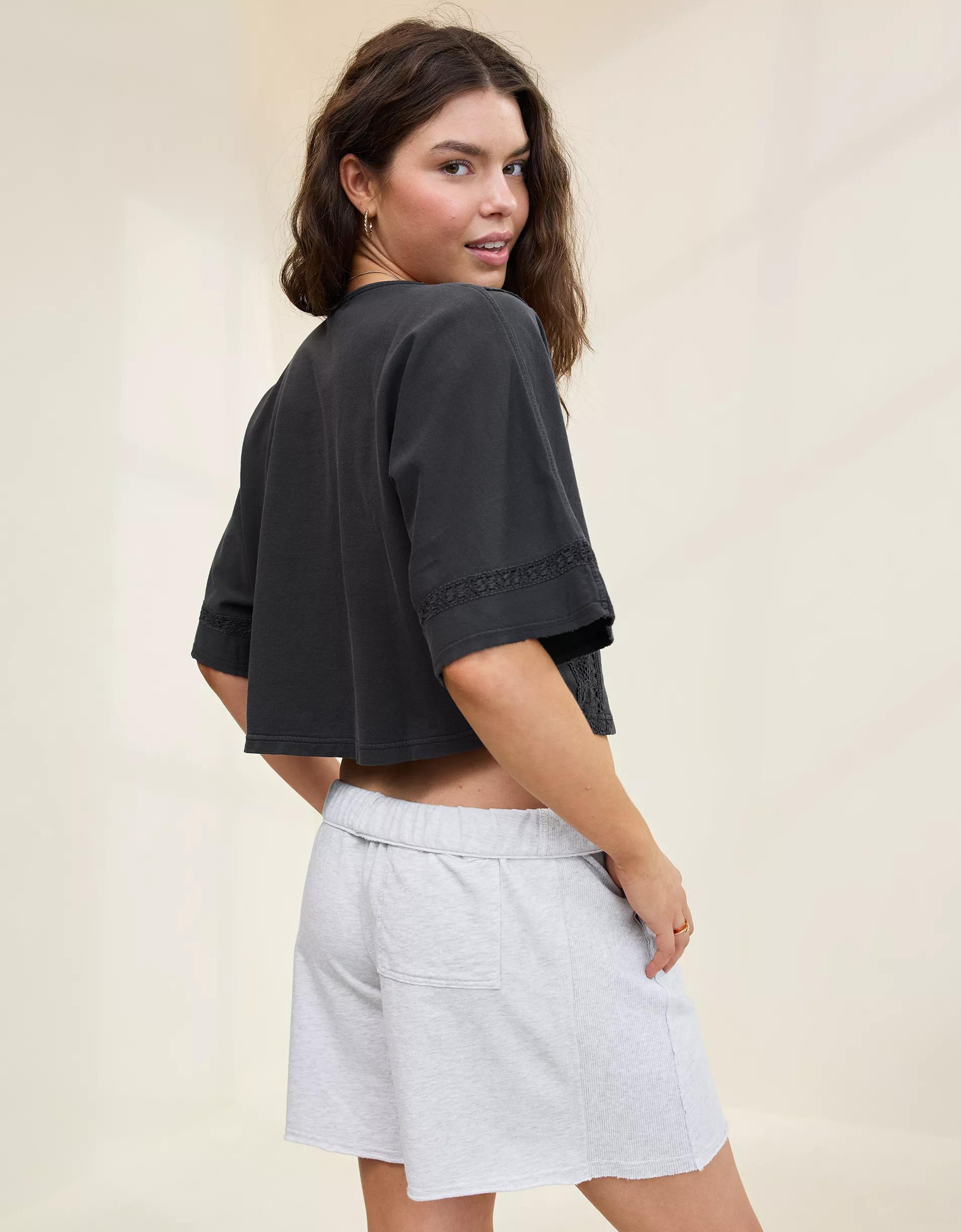 Aerie Short Sleeve Crochet Cardigan Product Image