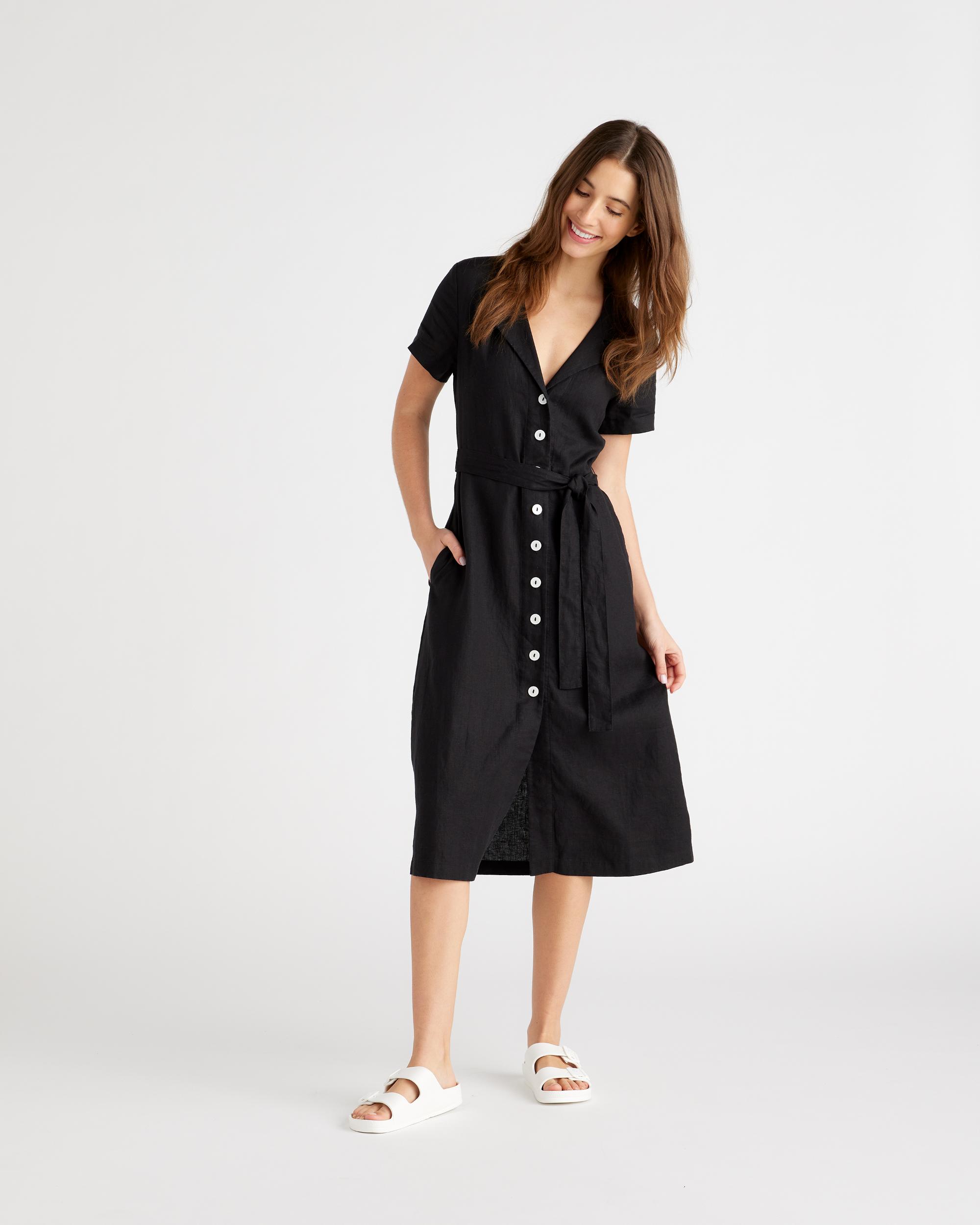 Quince | Women's Short Sleeve Dress Size XL, Linen Product Image
