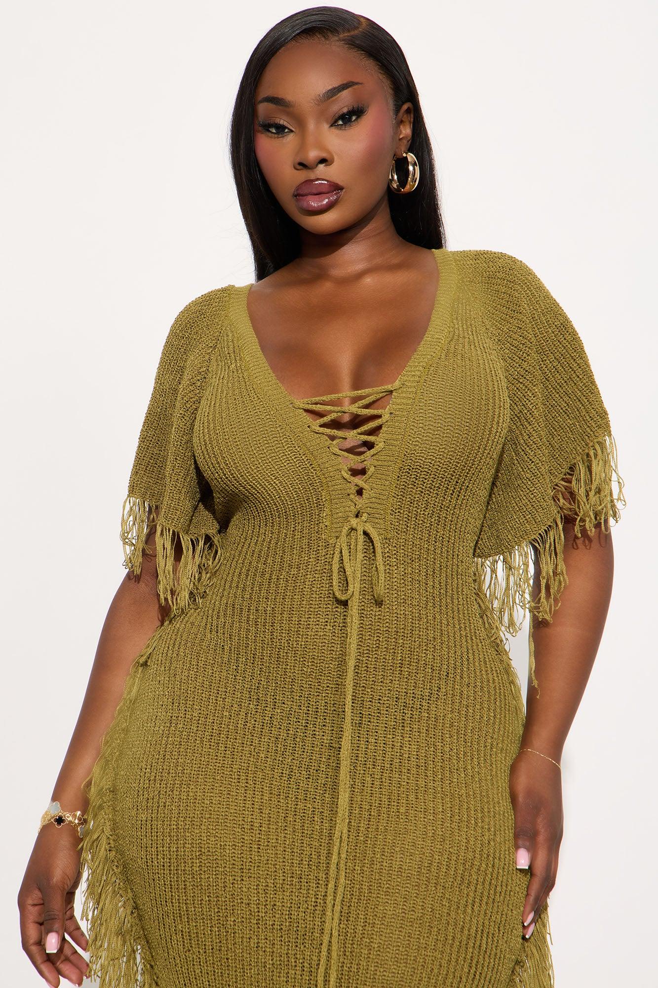 Tatiana Knit Maxi Dress - Olive Female Product Image