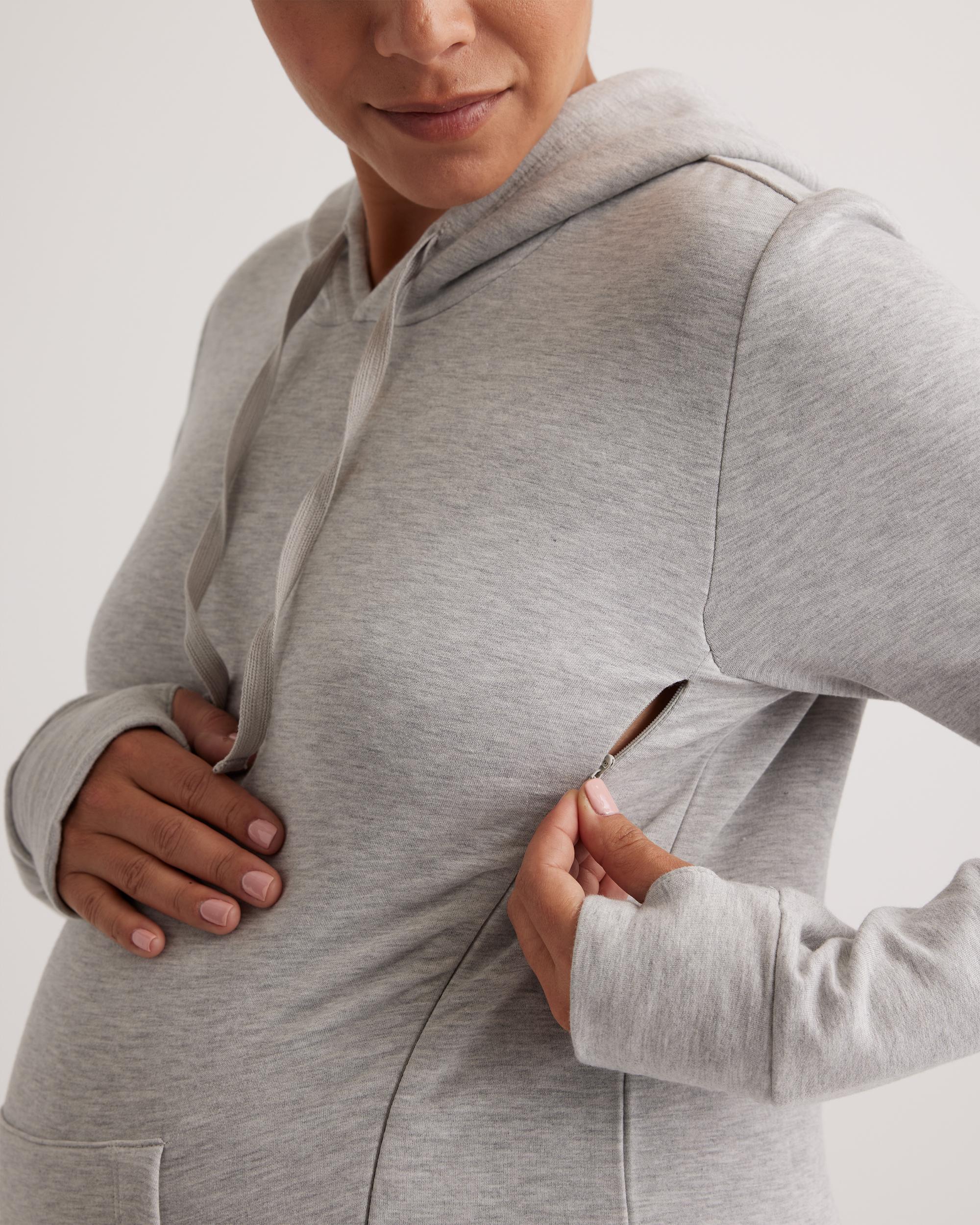 Quince | Women's SuperSoft Fleece Maternity & Nursing Hoodie Lenzing Modal Product Image