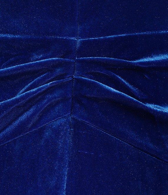 Aidan Mattox Stretch Velvet V Neckline Sleeveless Twist Bodice Gown Product Image