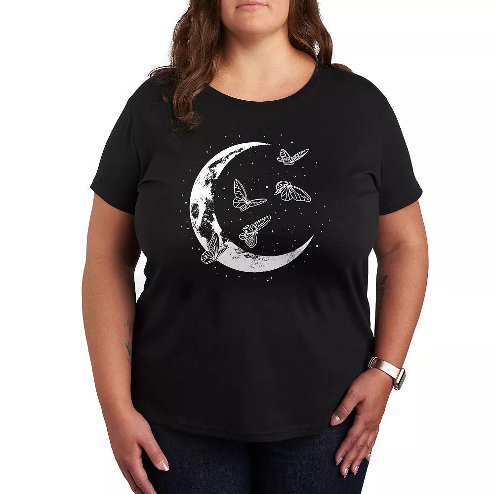 Women's Butterfly Moon Graphic Tee, Girl's,  Product Image