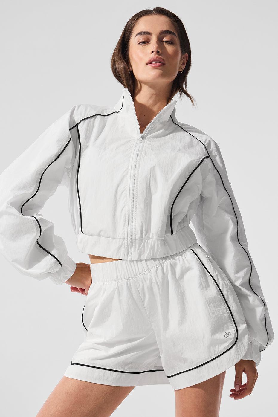 Motivate Full-Zip Track Jacket - White/Black Product Image